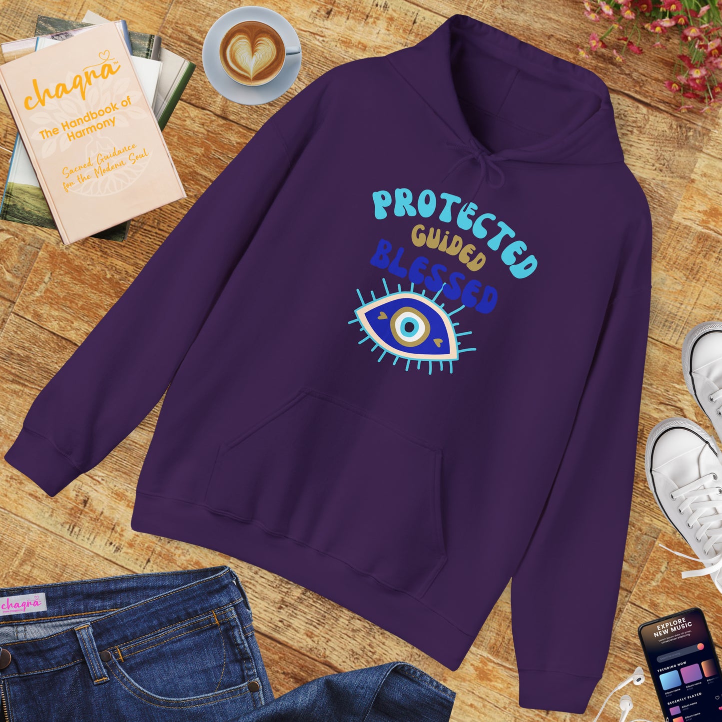 💙✨ Protected, Guided, Blessed Hoodie - Wear Your Shield of Light