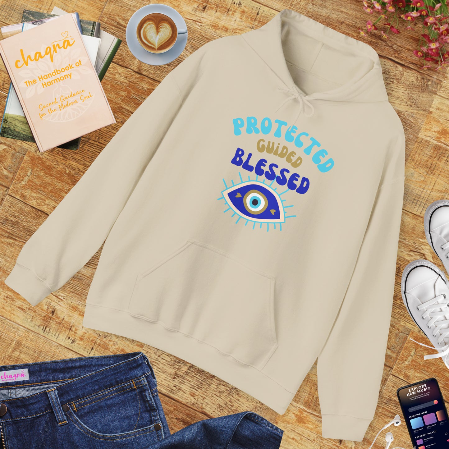 💙✨ Protected, Guided, Blessed Hoodie - Wear Your Shield of Light