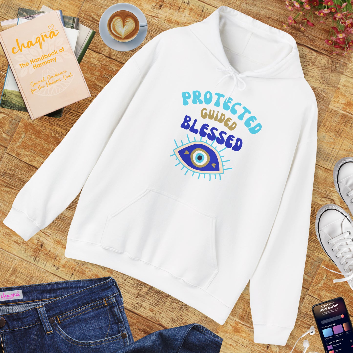 💙✨ Protected, Guided, Blessed Hoodie - Wear Your Shield of Light
