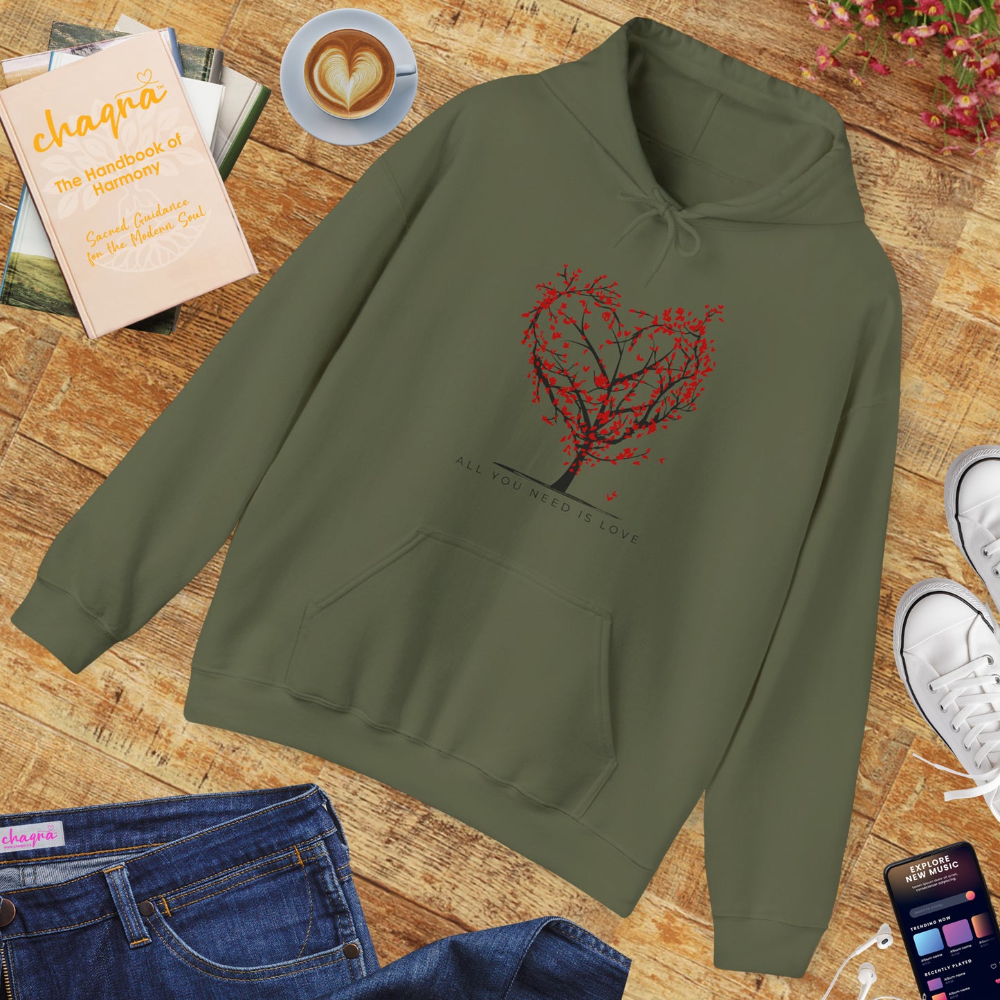 ❤️All You Need Is Love Hoodie – Heartfelt Comfort for Soulful Living🌳