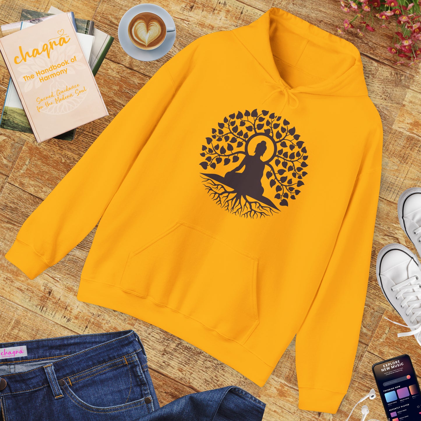 🌱Stillness Hoodie – Buddha Roots & Inner Peace🧘‍♂️🌳✨