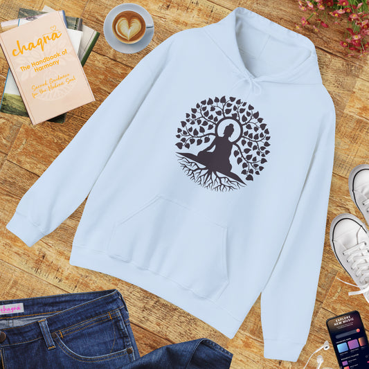🌱Stillness Hoodie – Buddha Roots & Inner Peace🧘‍♂️🌳✨