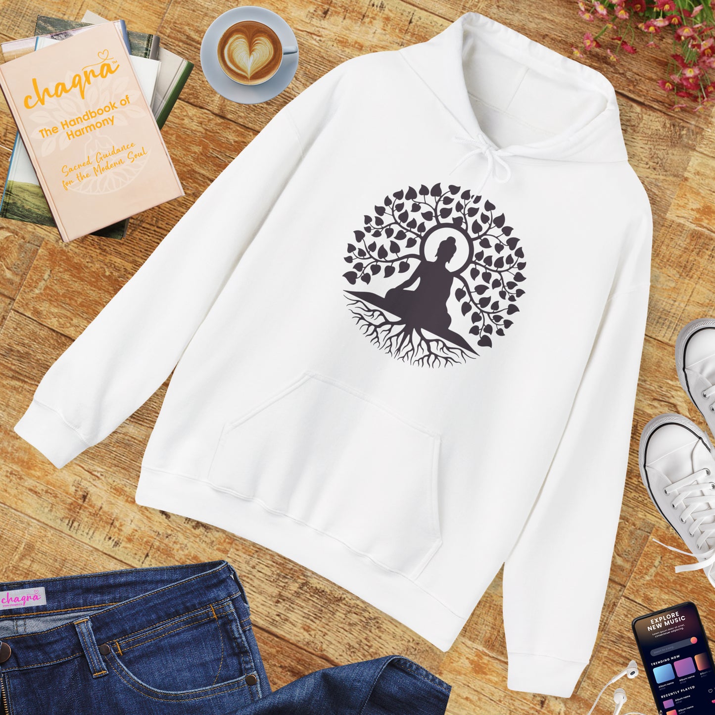 🌱Stillness Hoodie – Buddha Roots & Inner Peace🧘‍♂️🌳✨