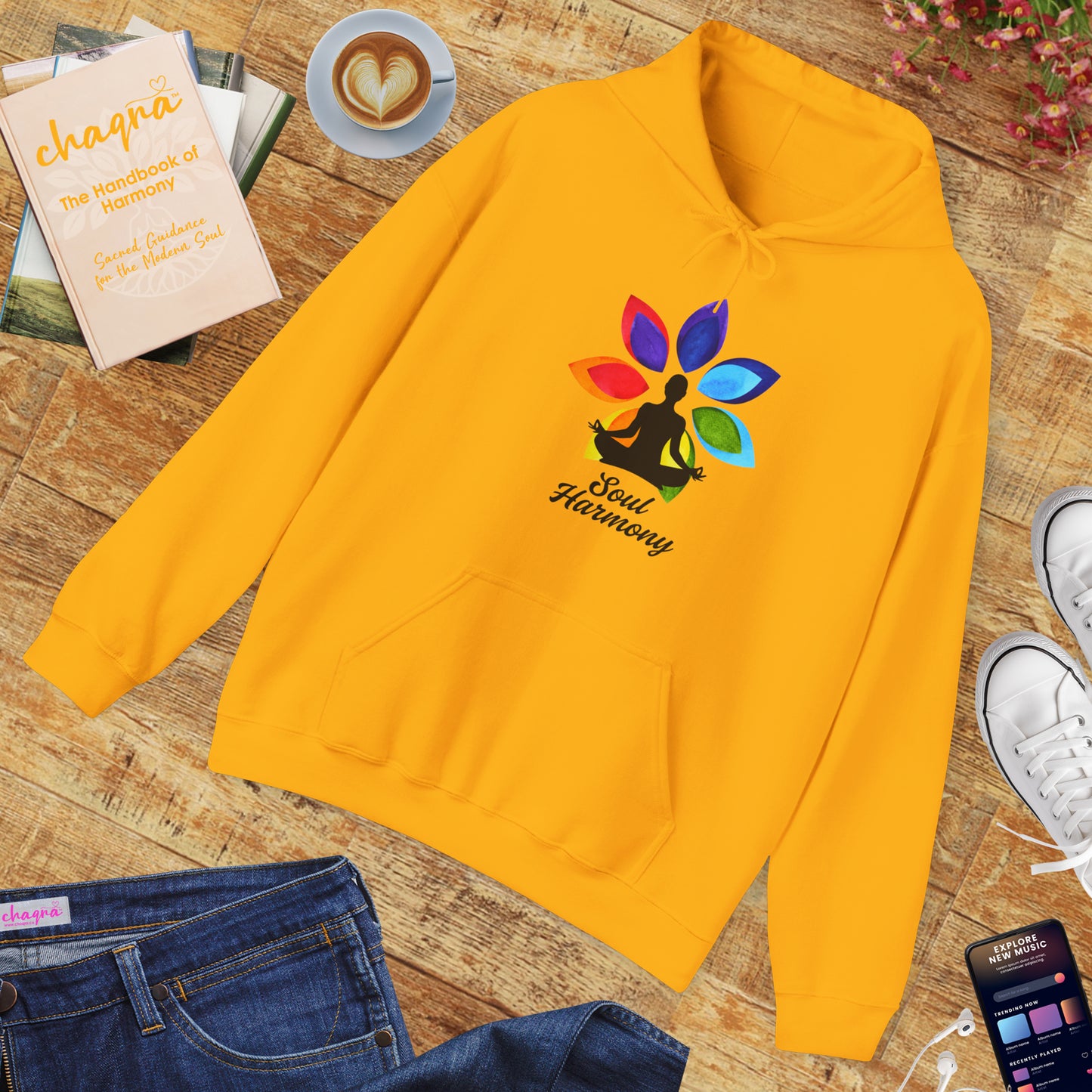 🌸Soul Harmony Hoodie – Meditative Lotus Chakra Alignment🧘‍♀️🌈✨