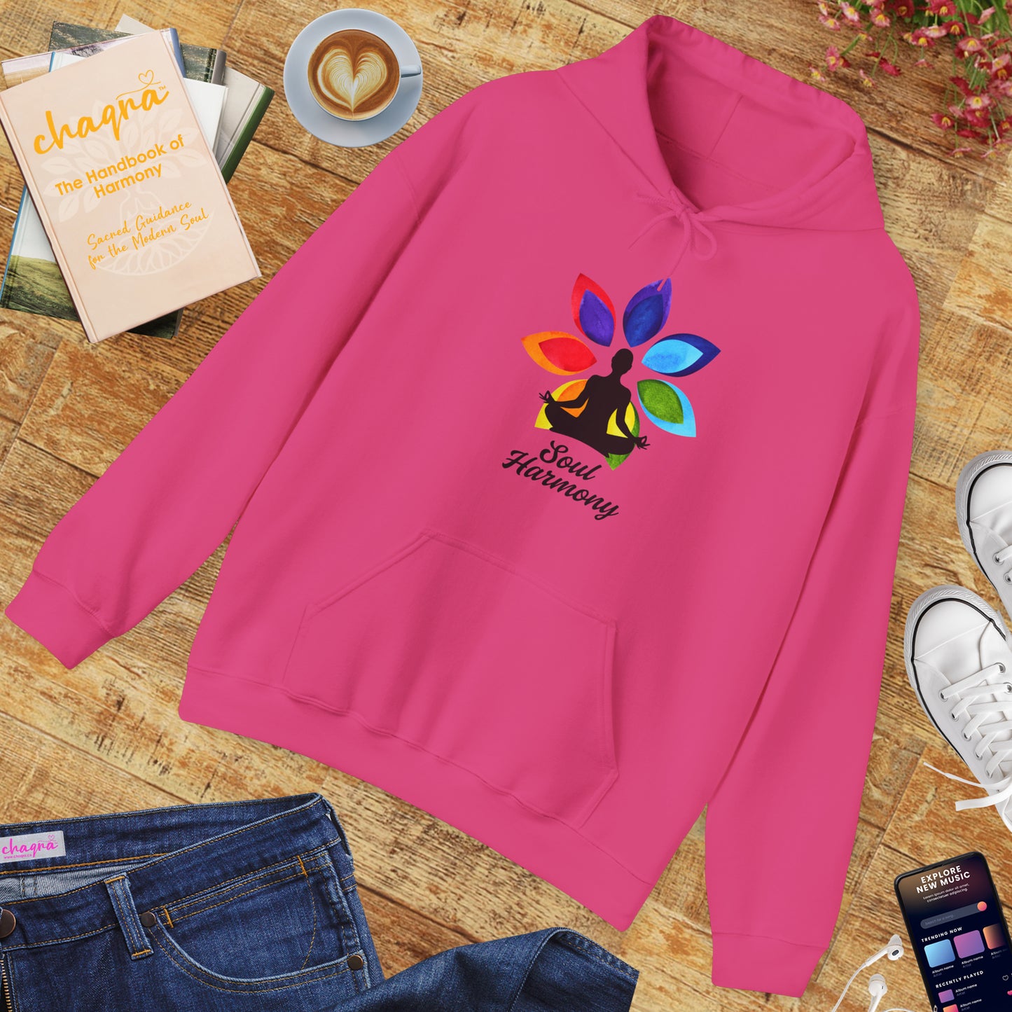 🌸Soul Harmony Hoodie – Meditative Lotus Chakra Alignment🧘‍♀️🌈✨
