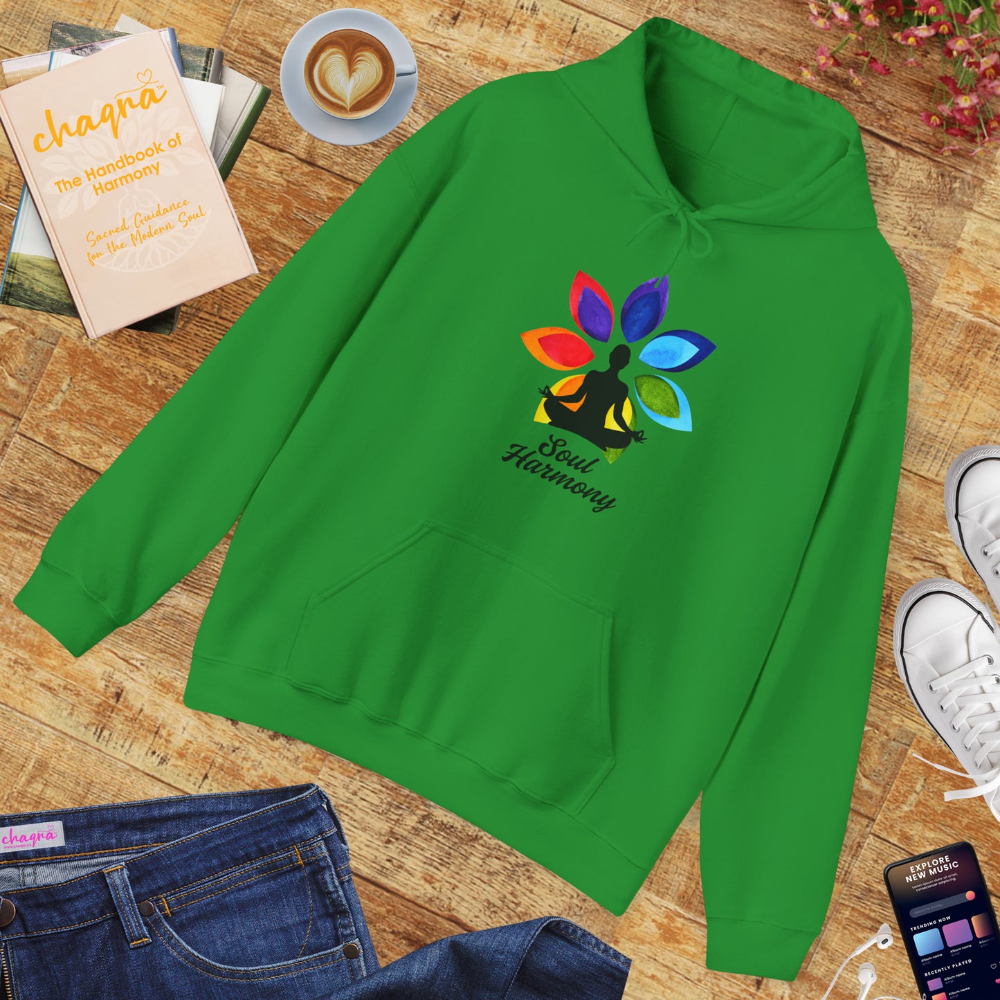 🌸Soul Harmony Hoodie – Meditative Lotus Chakra Alignment🧘‍♀️🌈✨