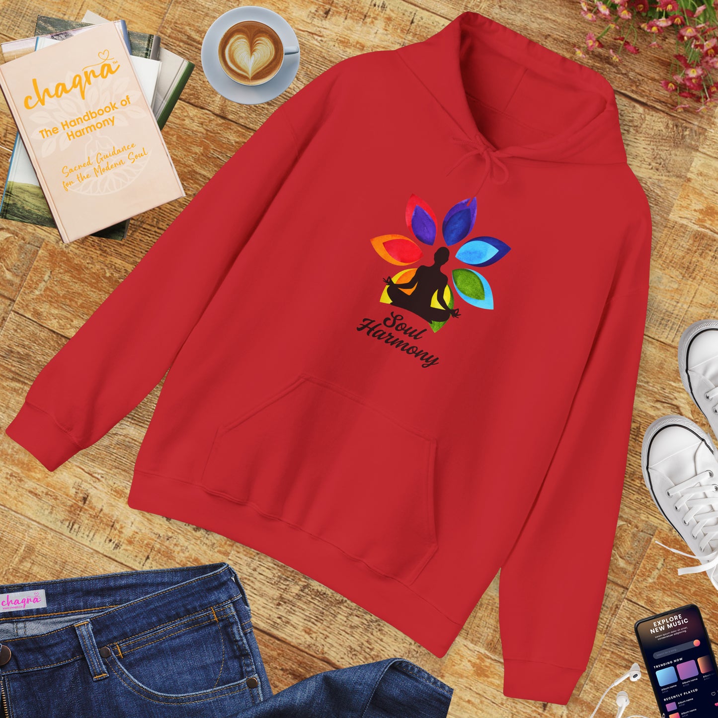🌸Soul Harmony Hoodie – Meditative Lotus Chakra Alignment🧘‍♀️🌈✨
