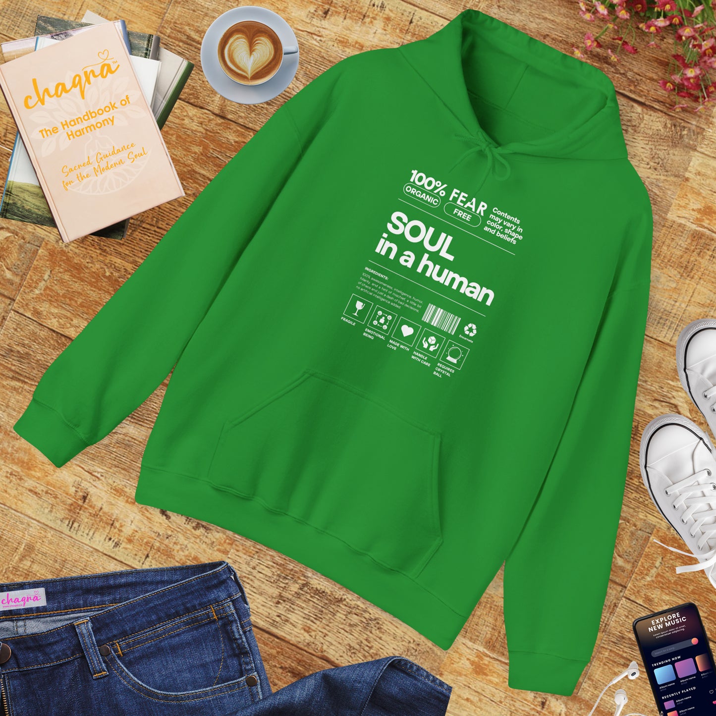 🌿Soul in a Human – Nutrition Facts Hoodie💫✨