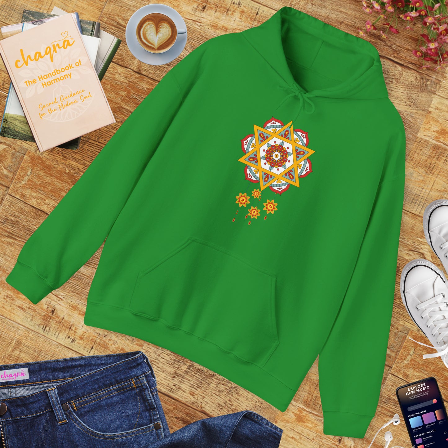 ✨Star Mandala Bloom Hoodie — Celestial Radiance Meets Earthly Grace🌸🌟🌀