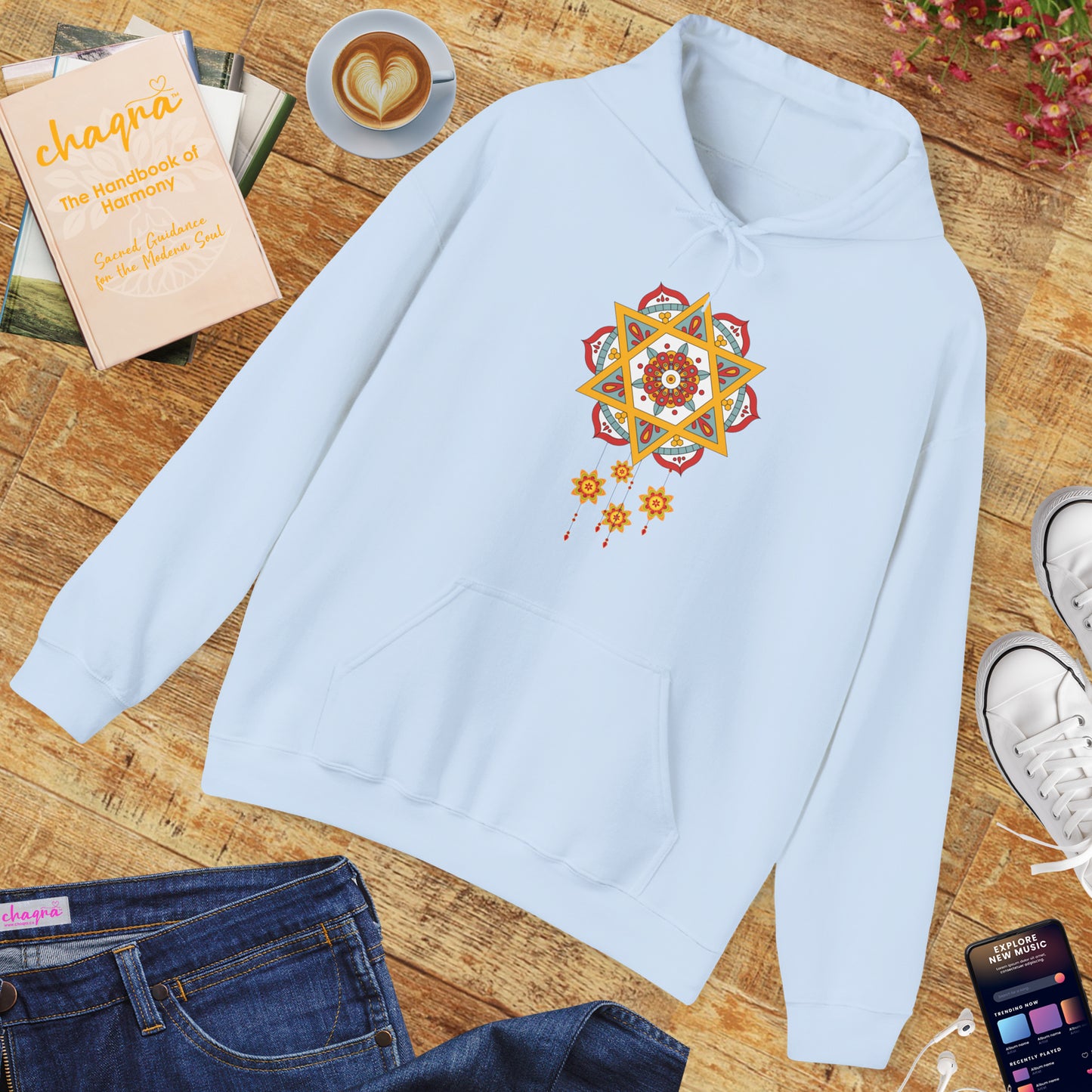 ✨Star Mandala Bloom Hoodie — Celestial Radiance Meets Earthly Grace🌸🌟🌀
