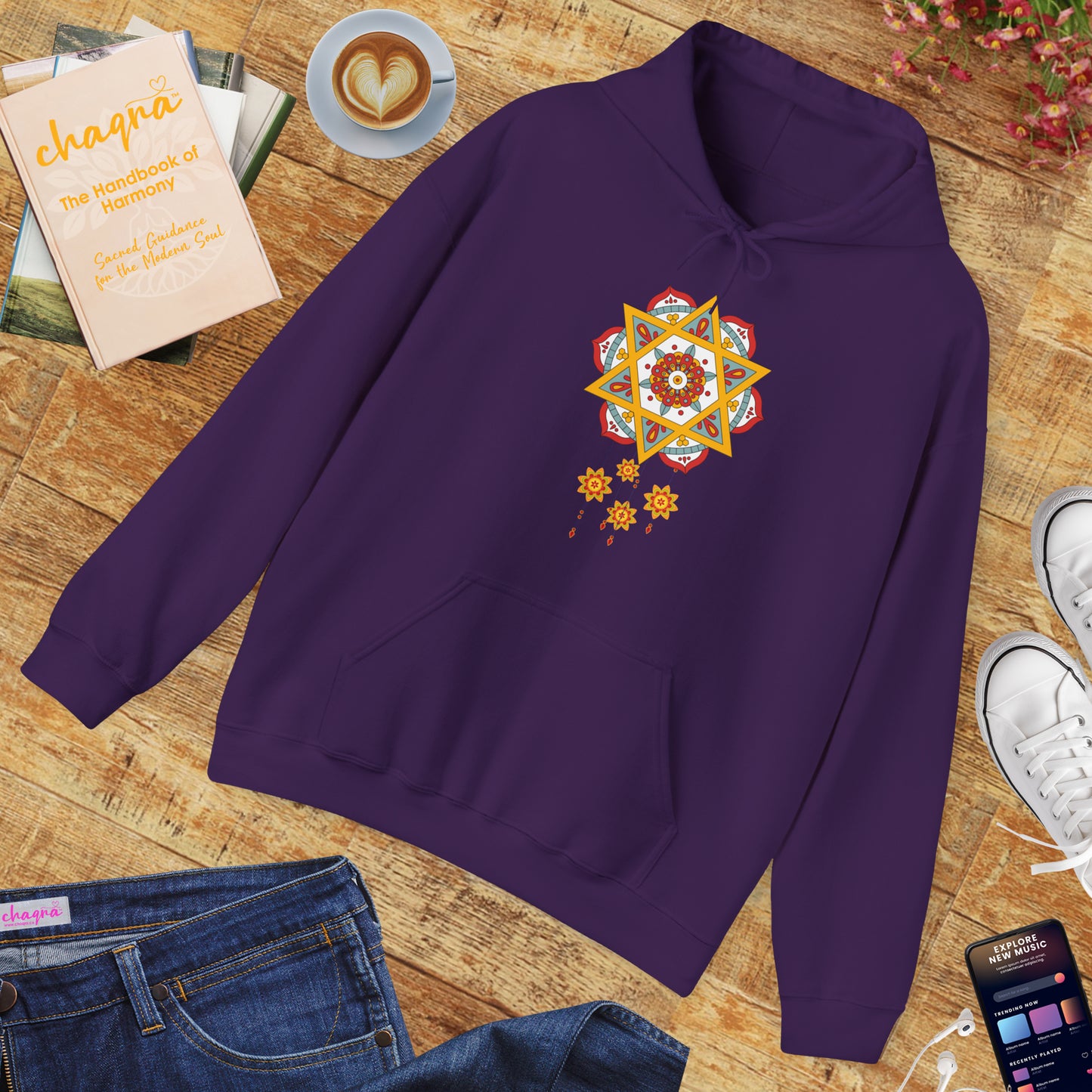 ✨Star Mandala Bloom Hoodie — Celestial Radiance Meets Earthly Grace🌸🌟🌀