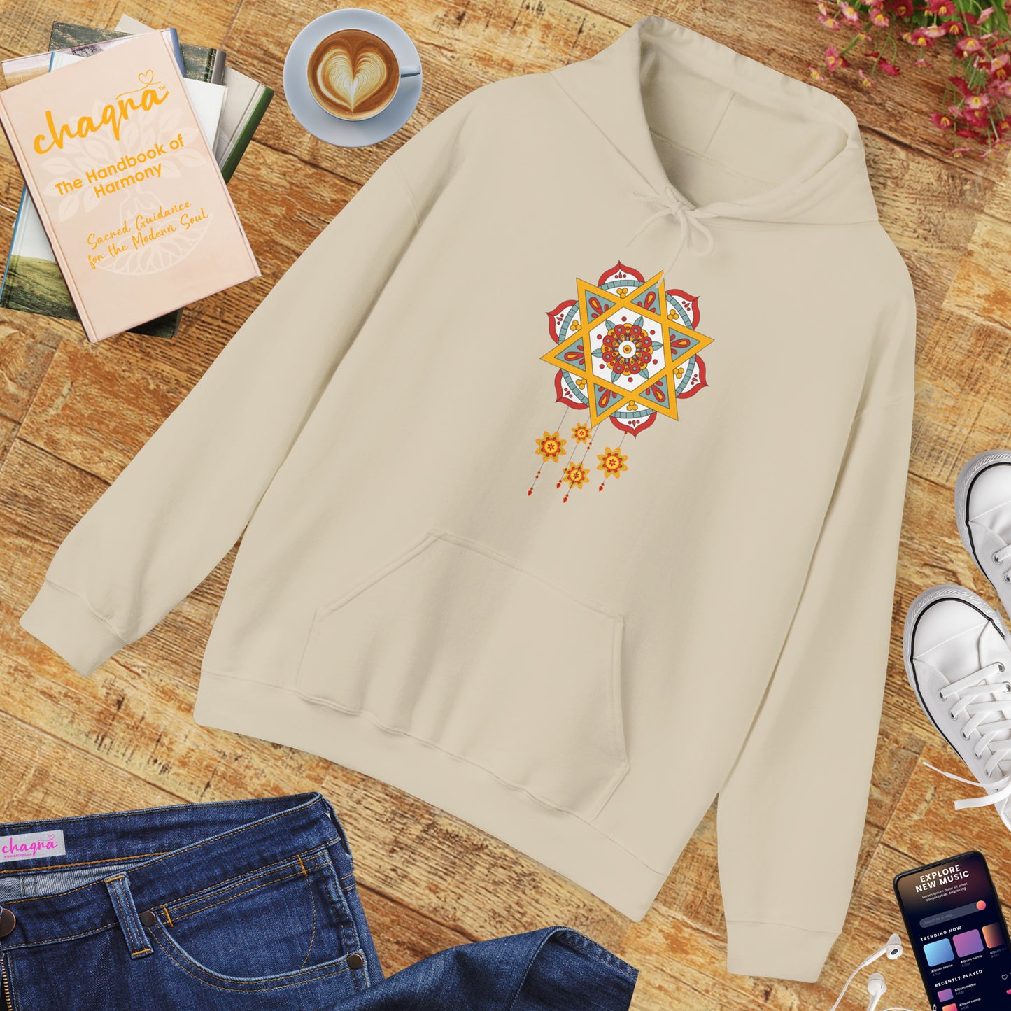 ✨Star Mandala Bloom Hoodie — Celestial Radiance Meets Earthly Grace🌸🌟🌀