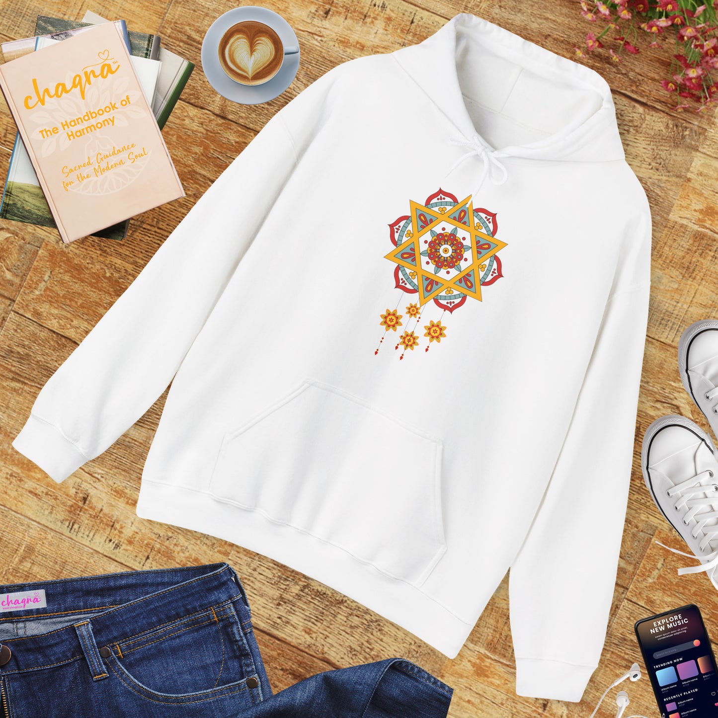 ✨Star Mandala Bloom Hoodie — Celestial Radiance Meets Earthly Grace🌸🌟🌀