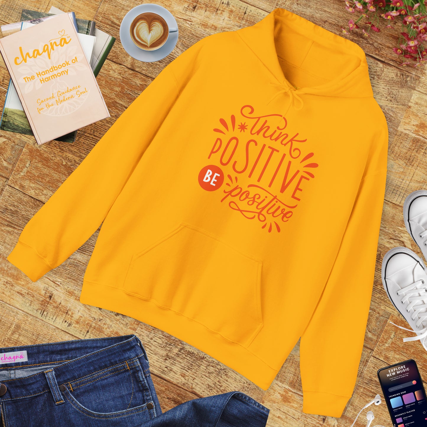 💛Think Positive, Be Positive Hoodie✨🌿