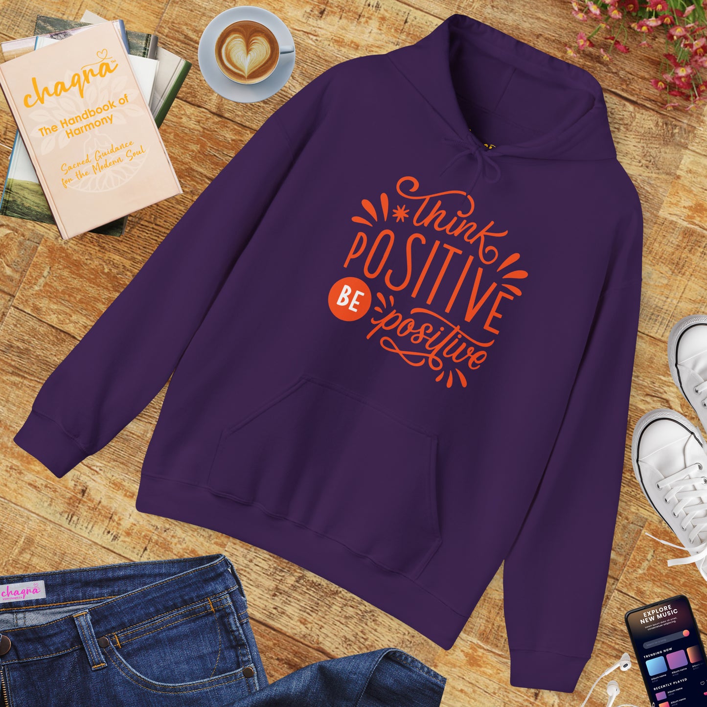 💛Think Positive, Be Positive Hoodie✨🌿