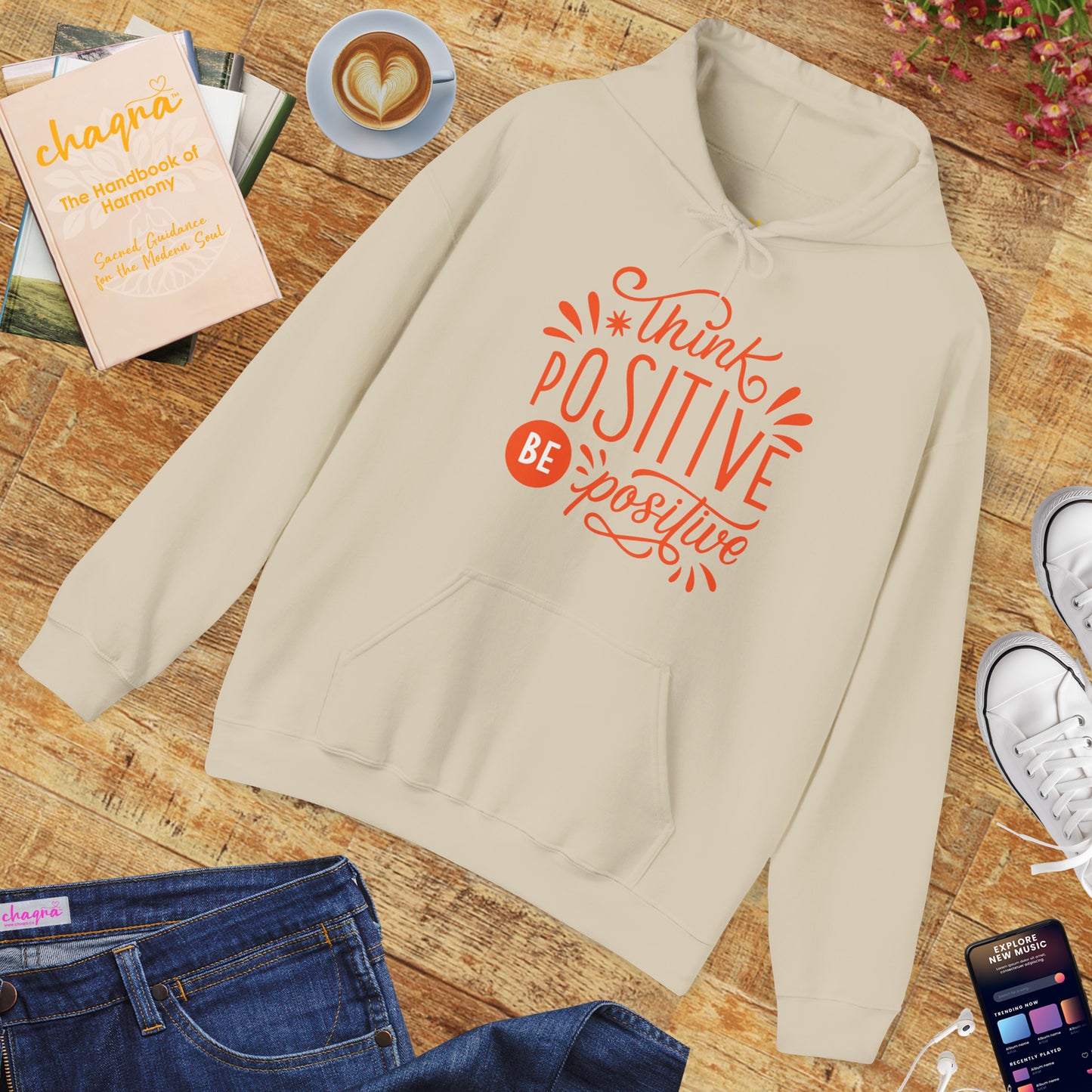 💛Think Positive, Be Positive Hoodie✨🌿