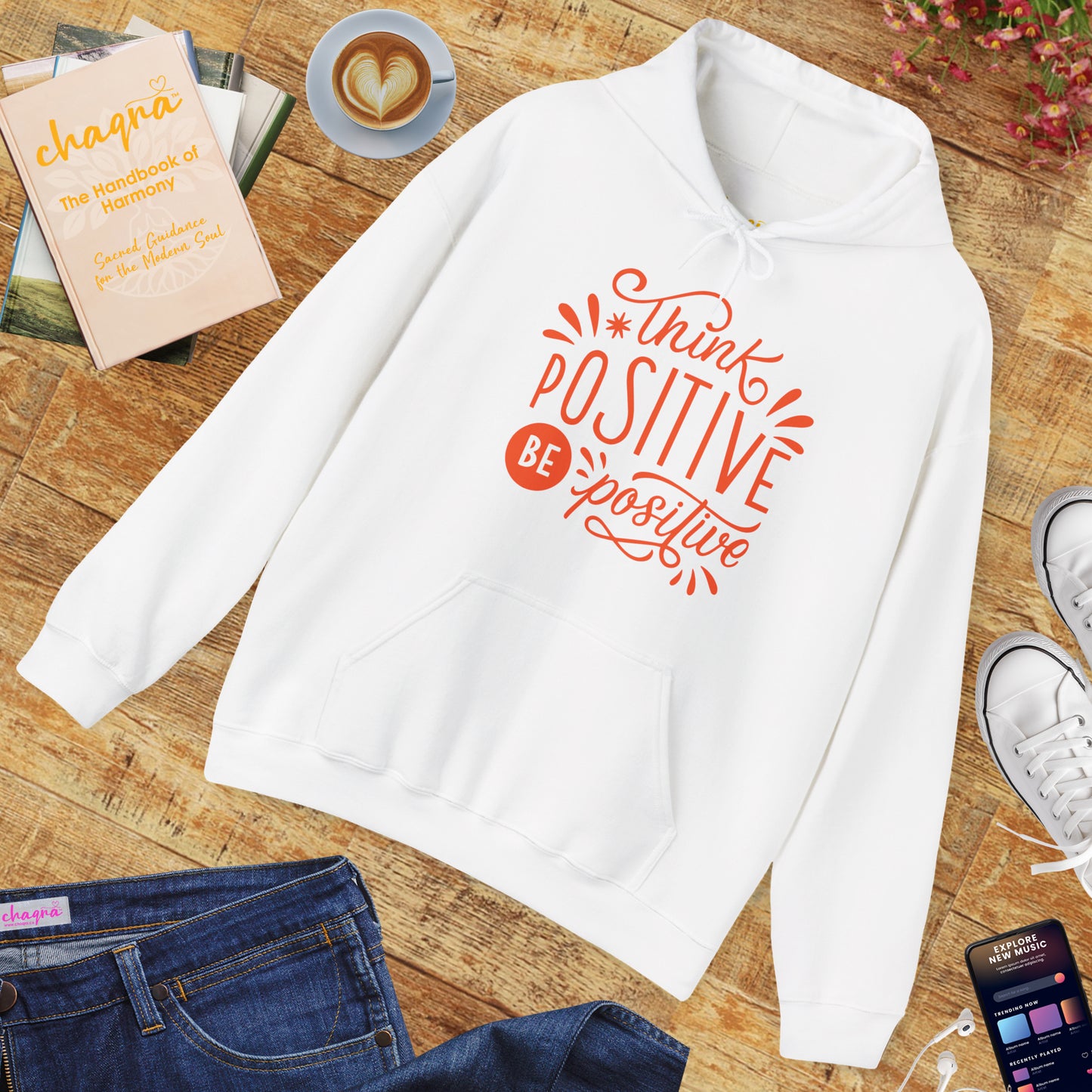 💛Think Positive, Be Positive Hoodie✨🌿
