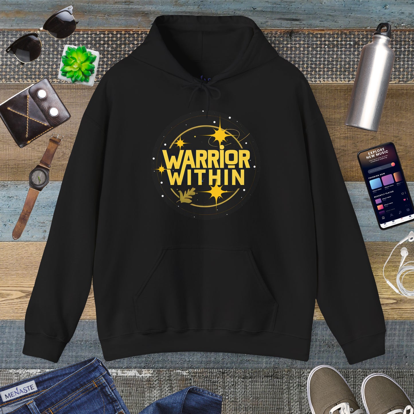 ⭐🔥 Menaste "WARRIOR WITHIN" — Inner Strength Hoodie