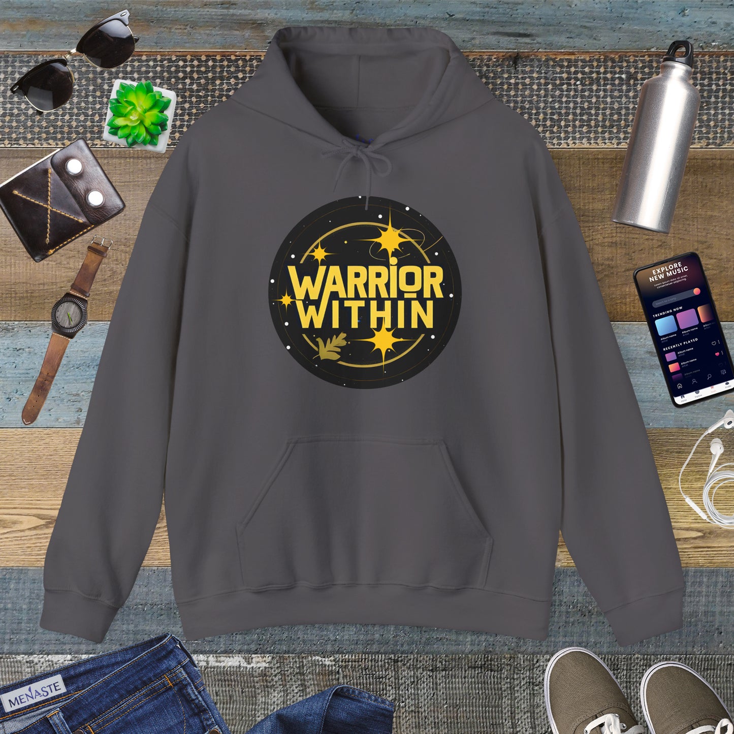 ⭐🔥 Menaste "WARRIOR WITHIN" — Inner Strength Hoodie