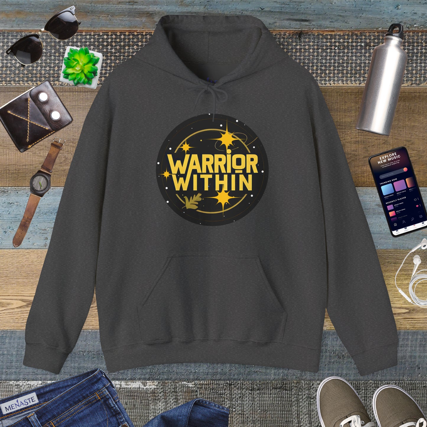⭐🔥 Menaste "WARRIOR WITHIN" — Inner Strength Hoodie