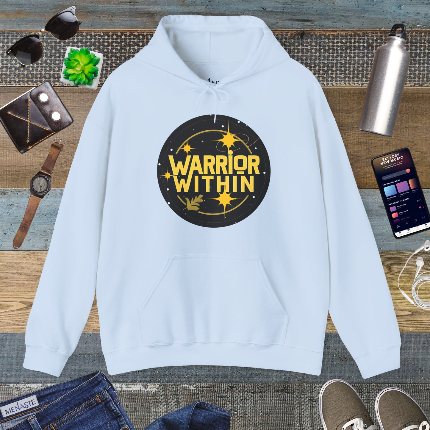 ⭐🔥 Menaste "WARRIOR WITHIN" — Inner Strength Hoodie