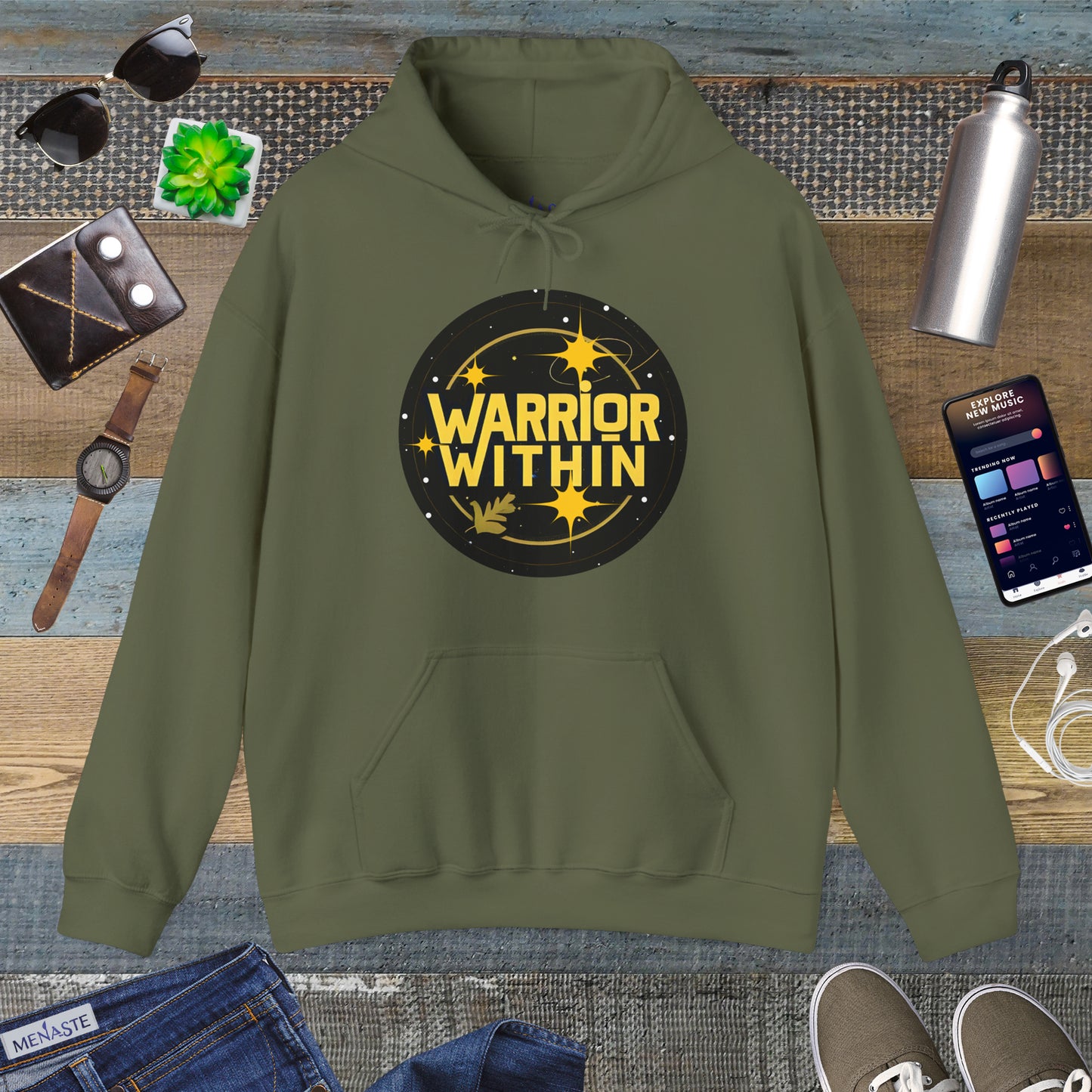 ⭐🔥 Menaste "WARRIOR WITHIN" — Inner Strength Hoodie