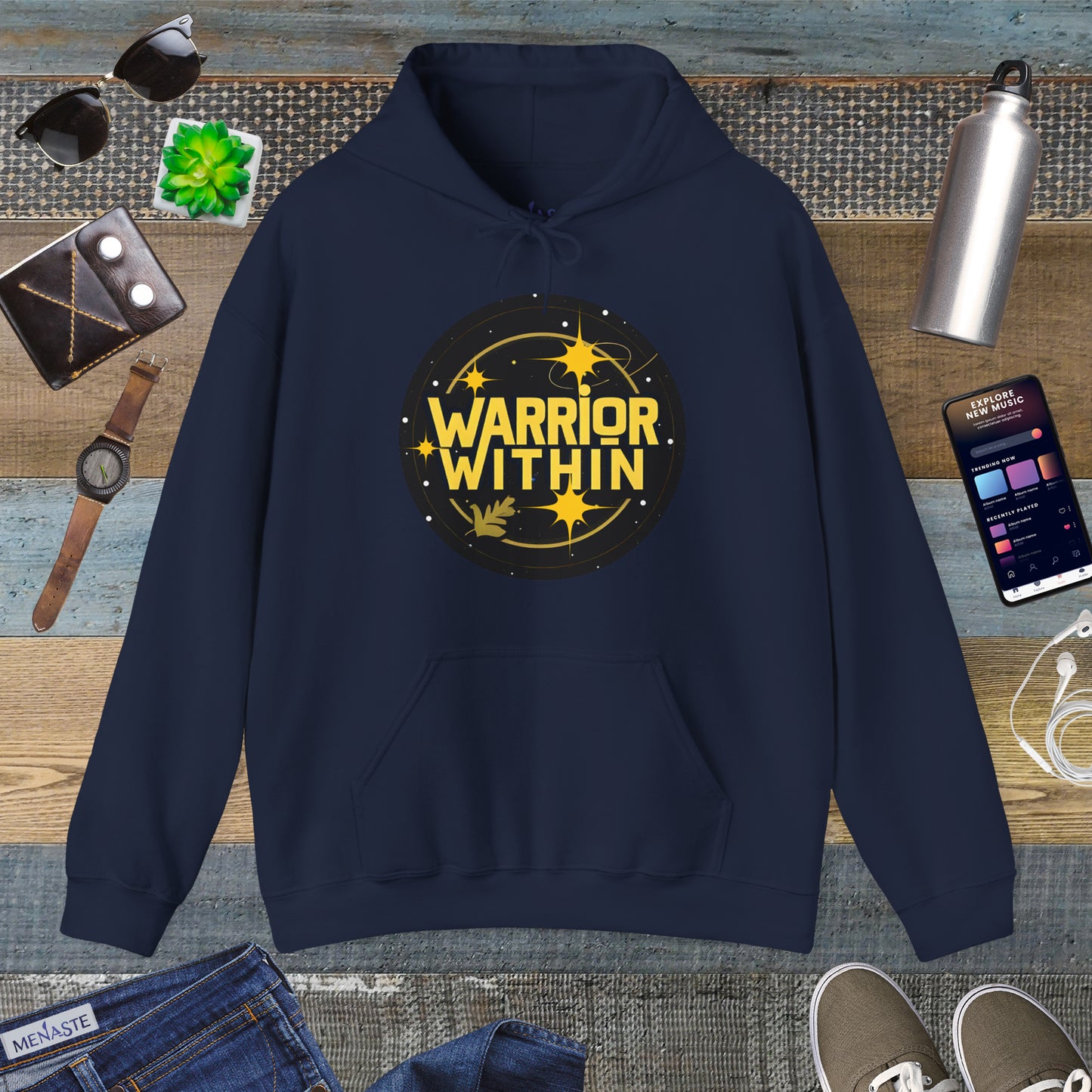⭐🔥 Menaste "WARRIOR WITHIN" — Inner Strength Hoodie