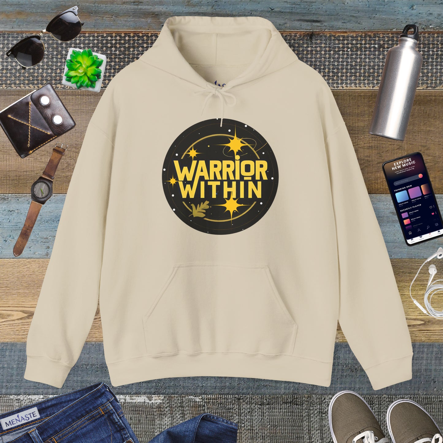 ⭐🔥 Menaste "WARRIOR WITHIN" — Inner Strength Hoodie