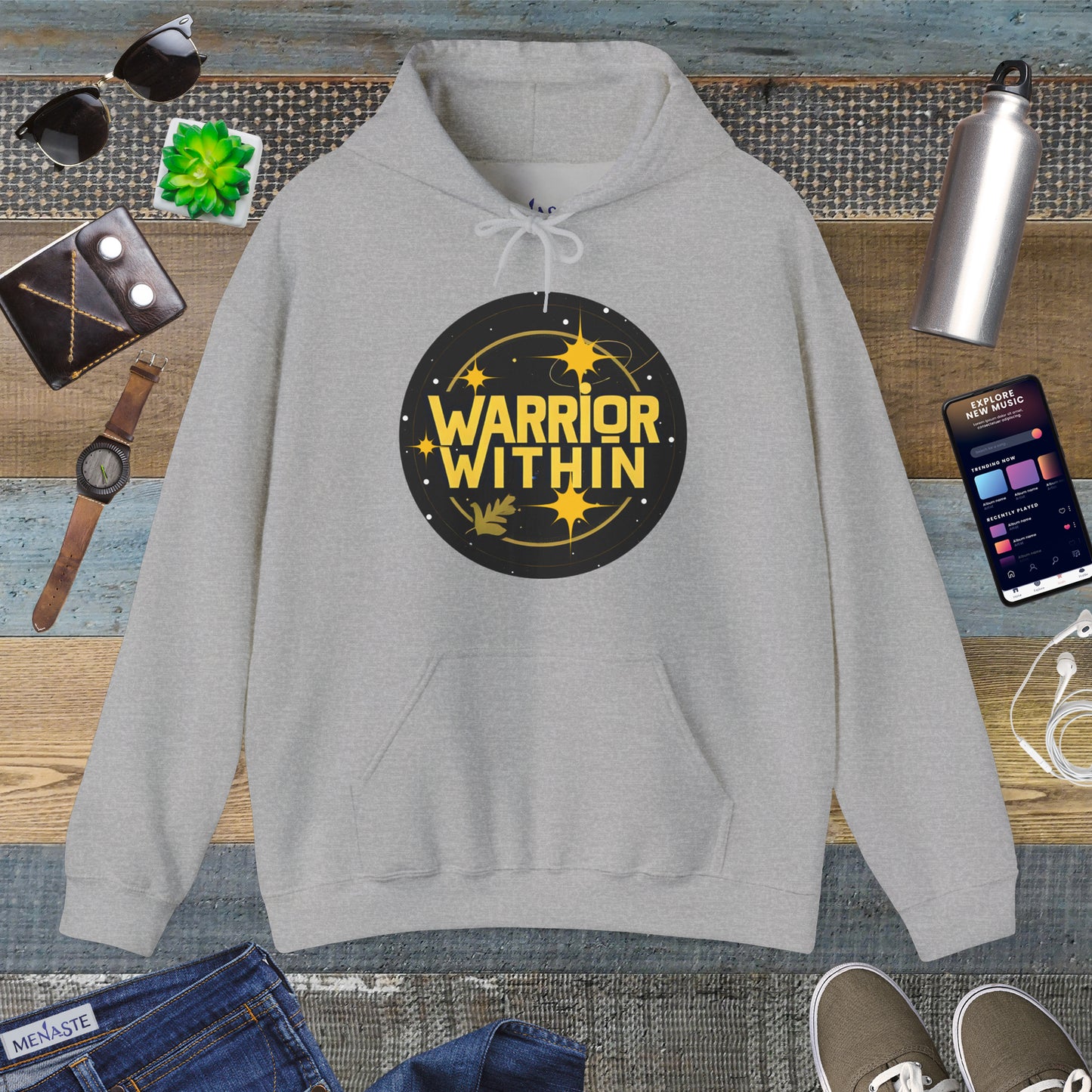 ⭐🔥 Menaste "WARRIOR WITHIN" — Inner Strength Hoodie