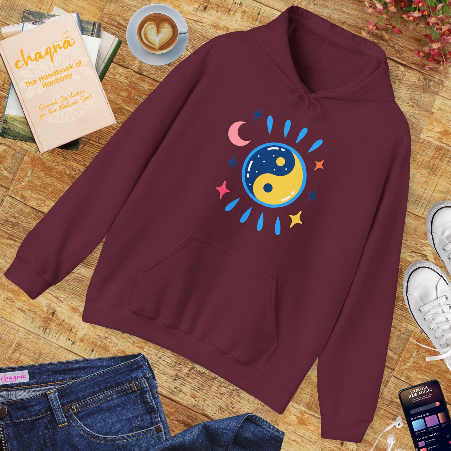 🌙Lunar Balance Hoodie - Wrapped in Cosmic Harmony ✨