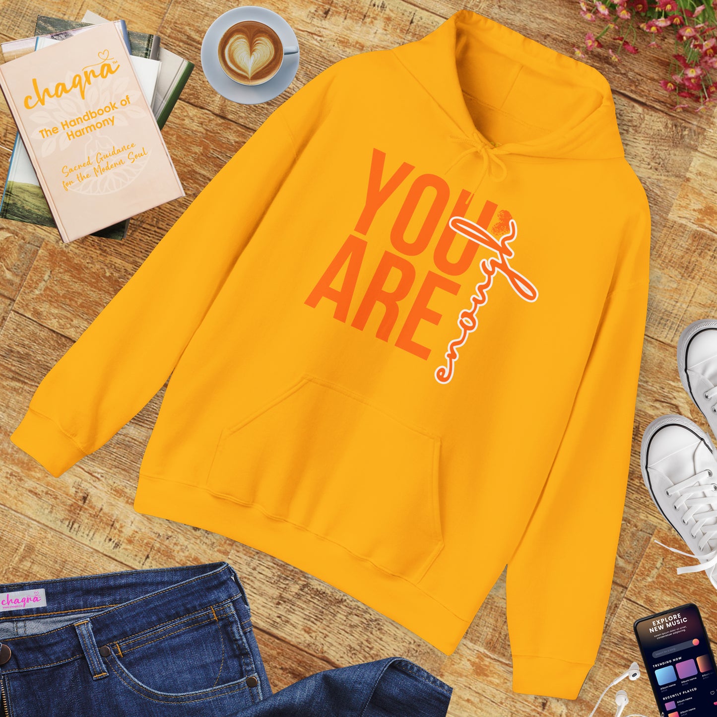 🌸You Are Enough Hoodie – A Soulful Reminder of Worthiness & Inner Light✨