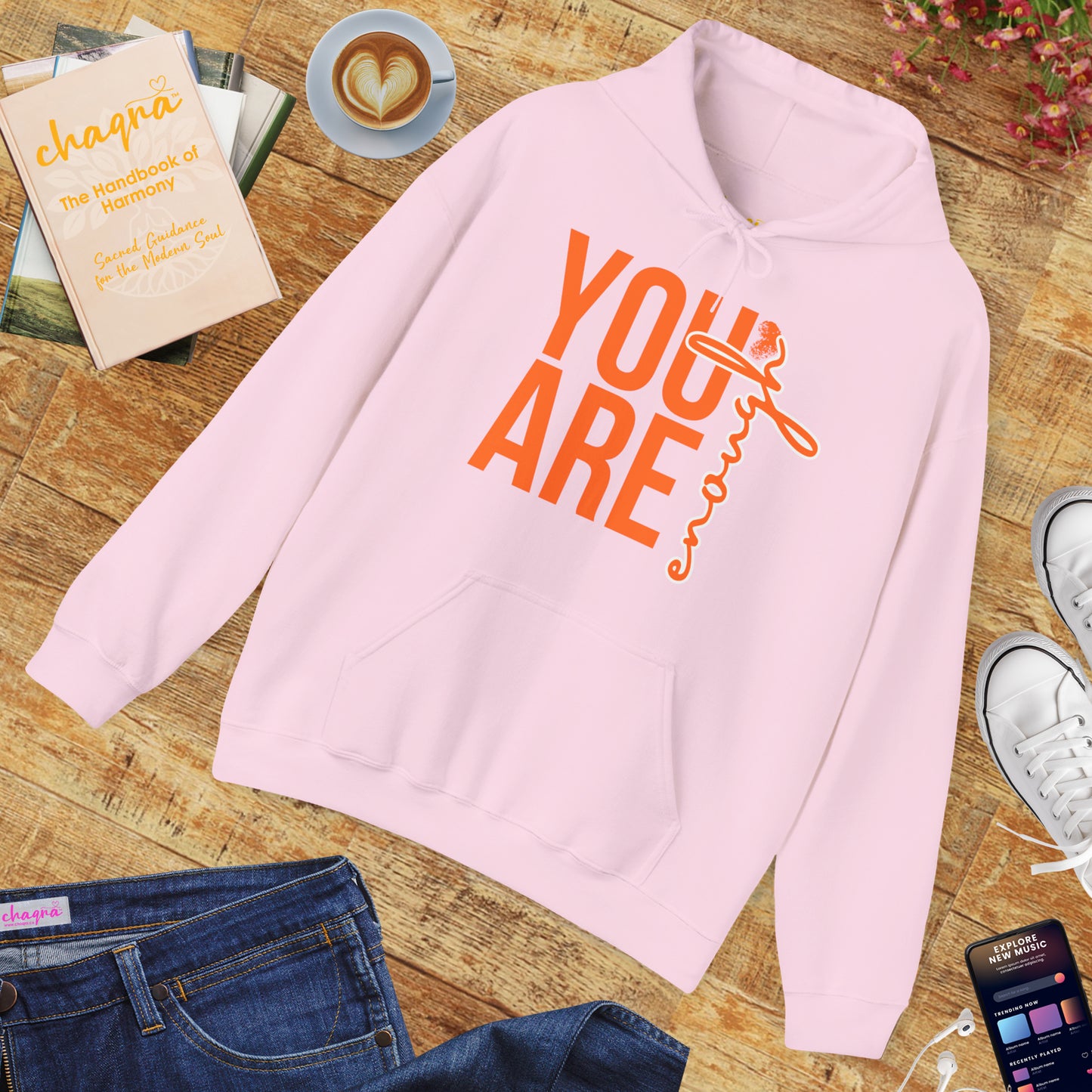 🌸You Are Enough Hoodie – A Soulful Reminder of Worthiness & Inner Light✨