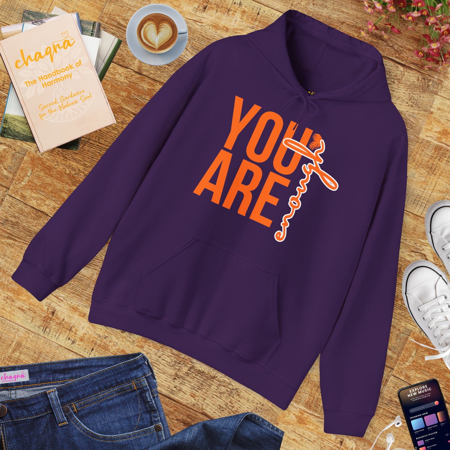🌸You Are Enough Hoodie – A Soulful Reminder of Worthiness & Inner Light✨
