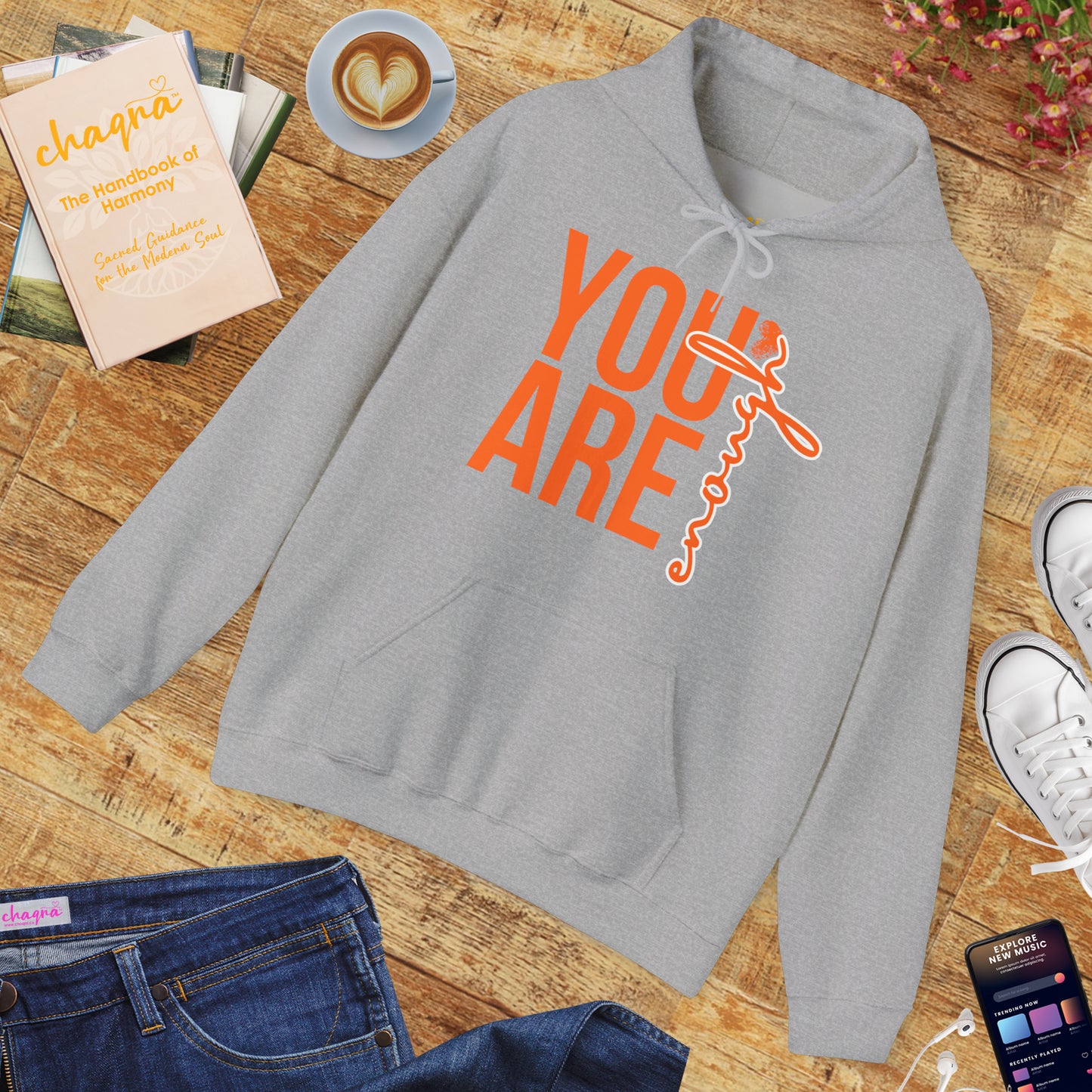 🌸You Are Enough Hoodie – A Soulful Reminder of Worthiness & Inner Light✨