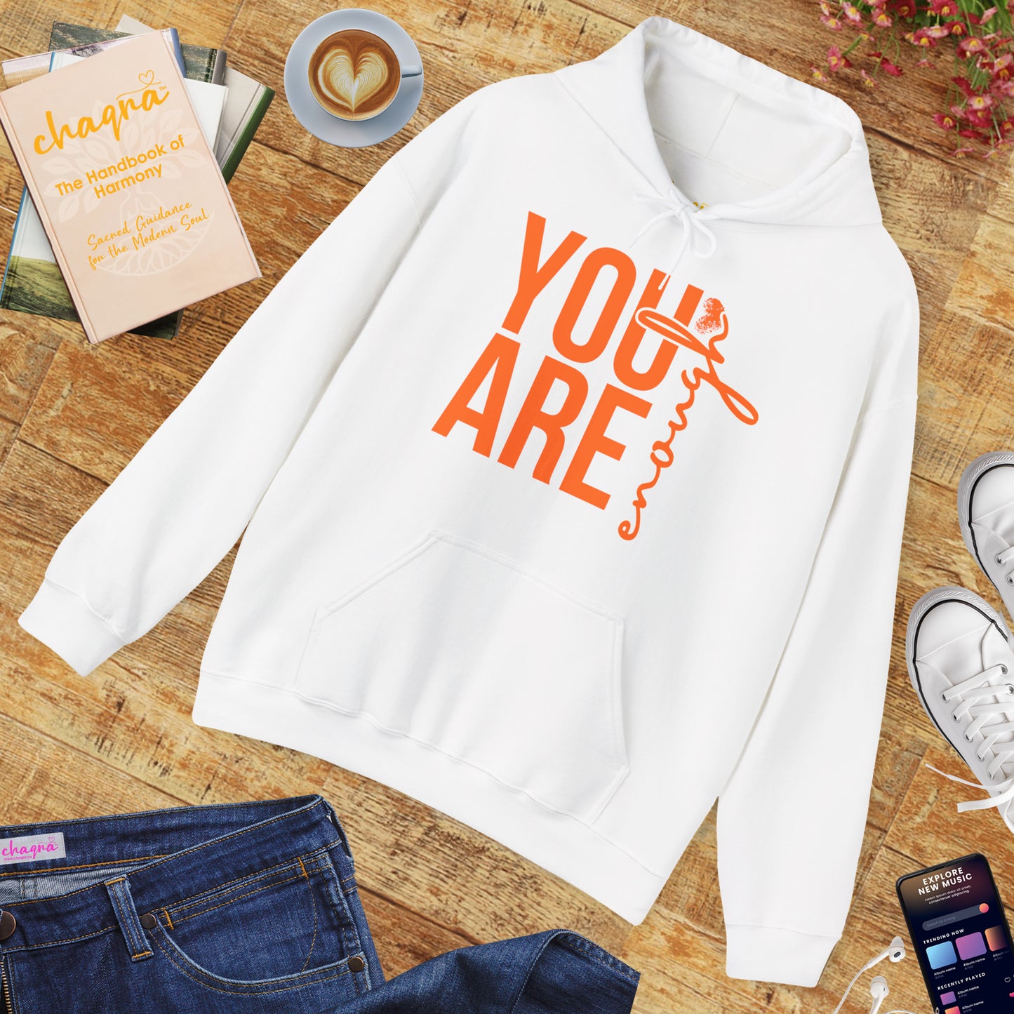 🌸You Are Enough Hoodie – A Soulful Reminder of Worthiness & Inner Light✨