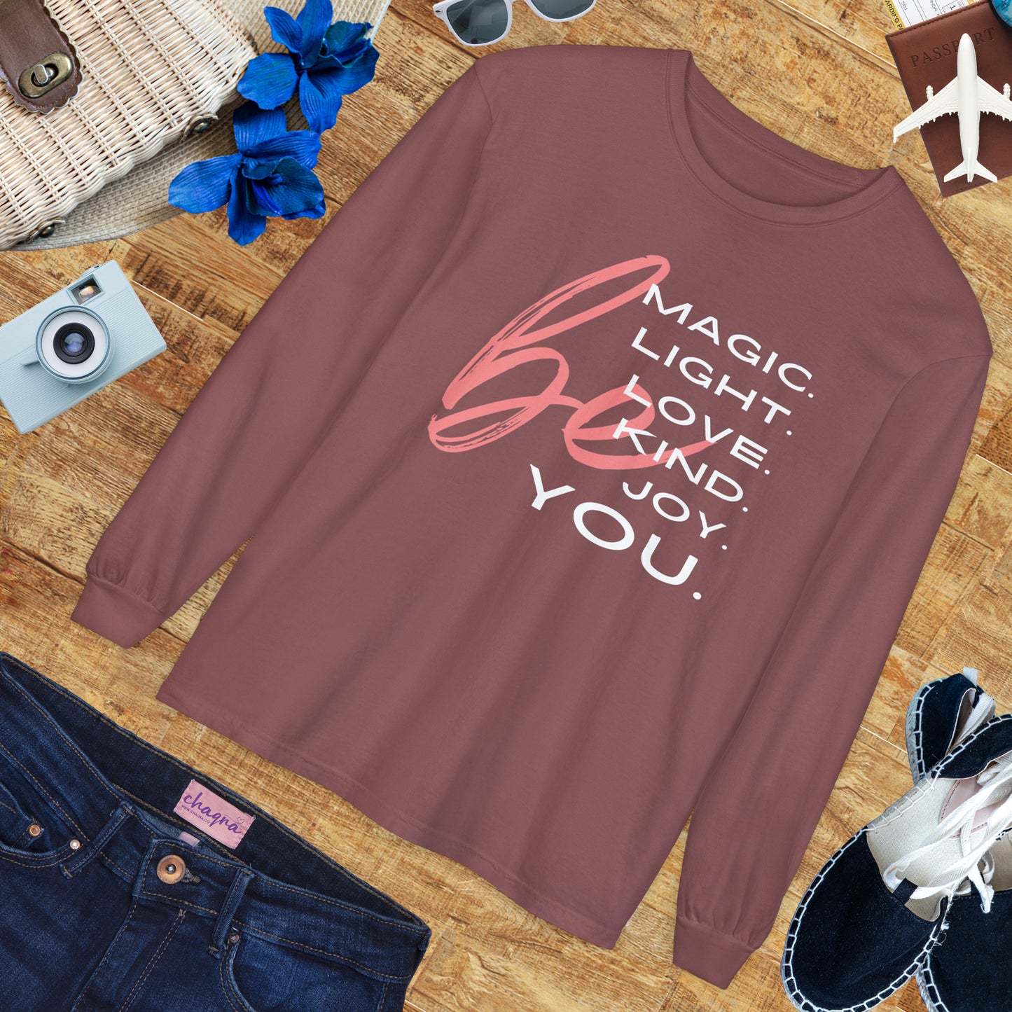 🌈BE magic, light, love, kind, joy, YOU - Affirmation Long Sleeve Tee