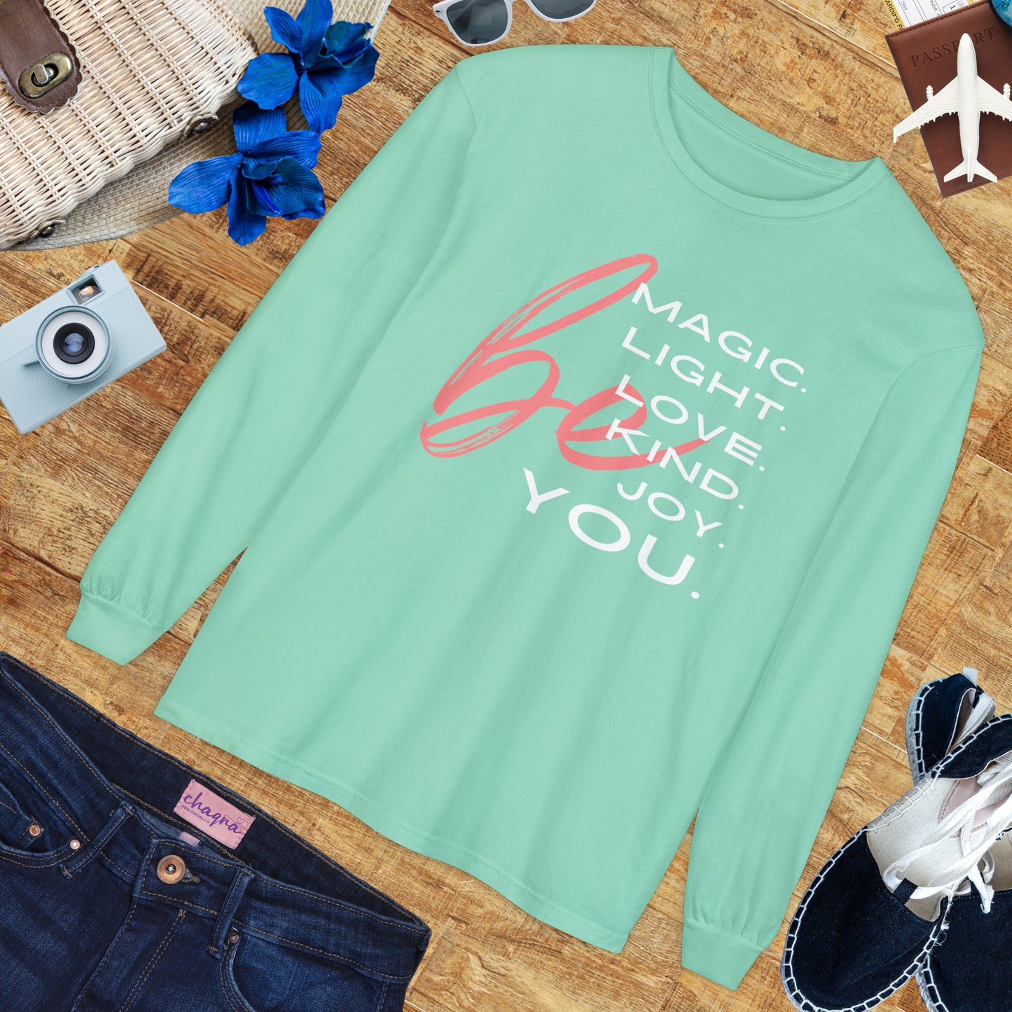 🌈BE magic, light, love, kind, joy, YOU - Affirmation Long Sleeve Tee