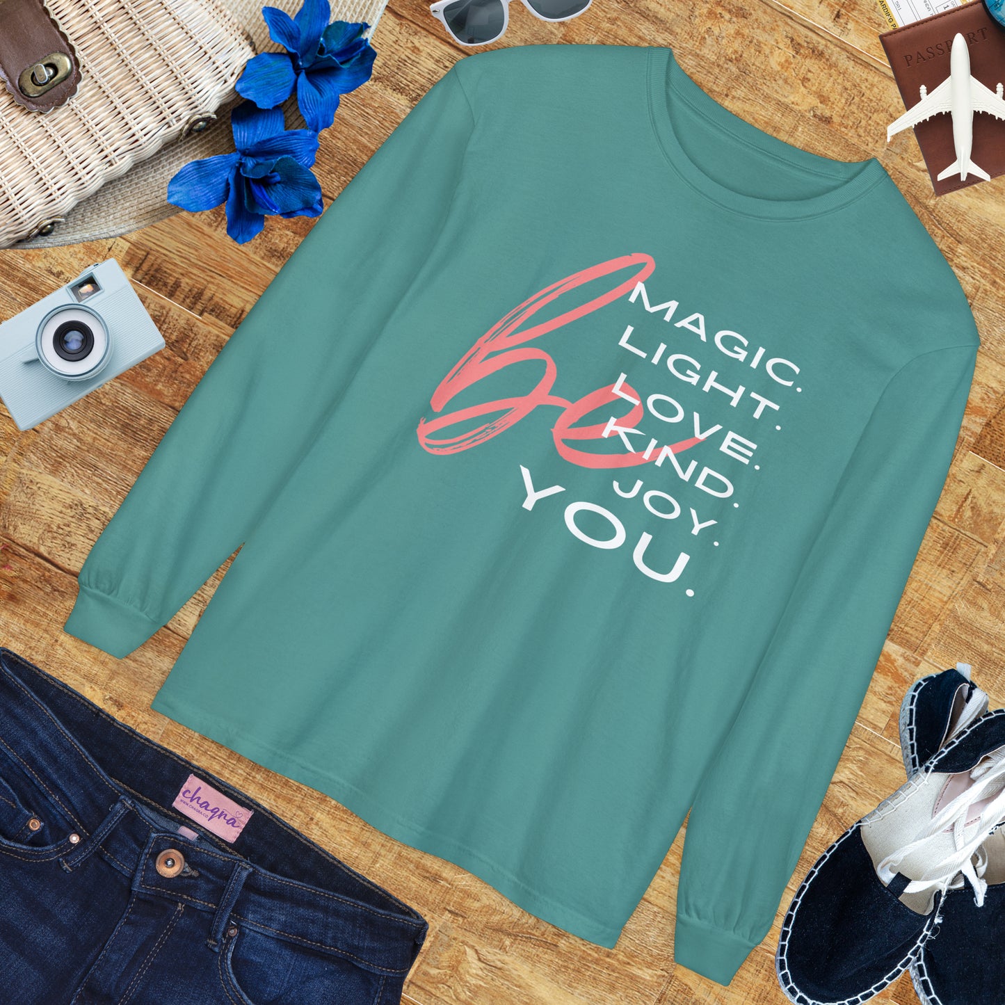 🌈BE magic, light, love, kind, joy, YOU - Affirmation Long Sleeve Tee