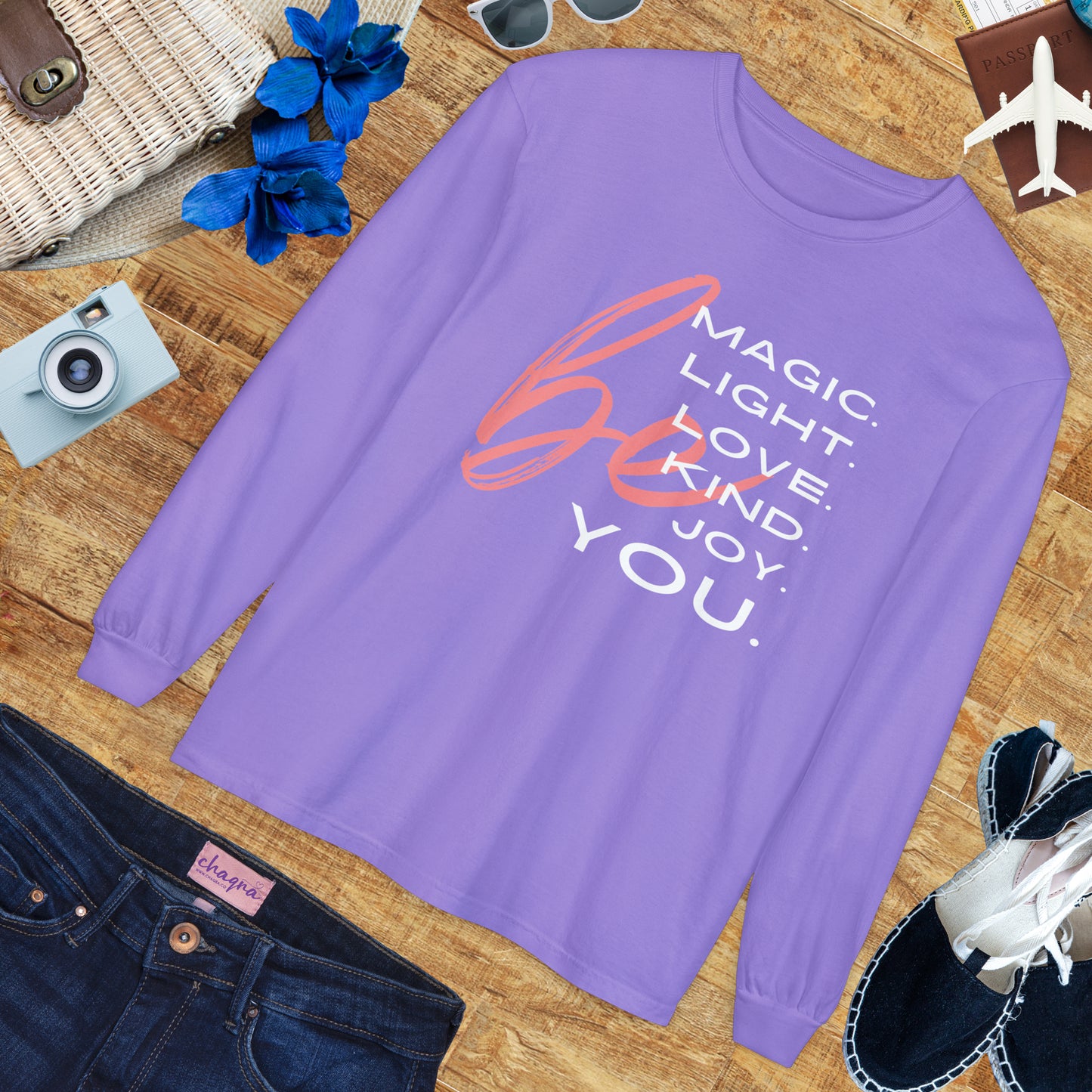 🌈BE magic, light, love, kind, joy, YOU - Affirmation Long Sleeve Tee