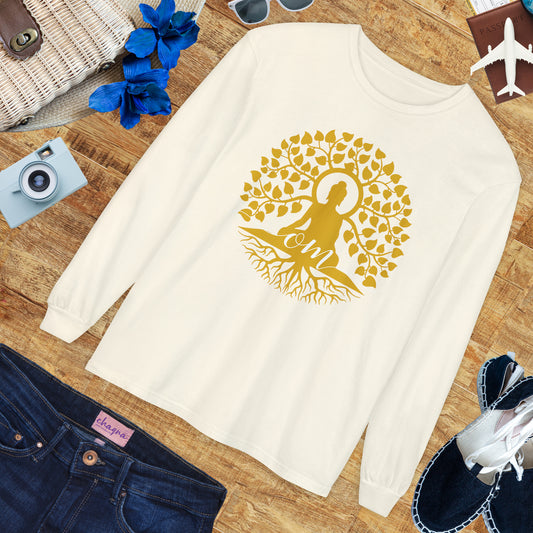 🧘‍♂️Rooted in OM - Buddha Tree Long Sleeve Tee