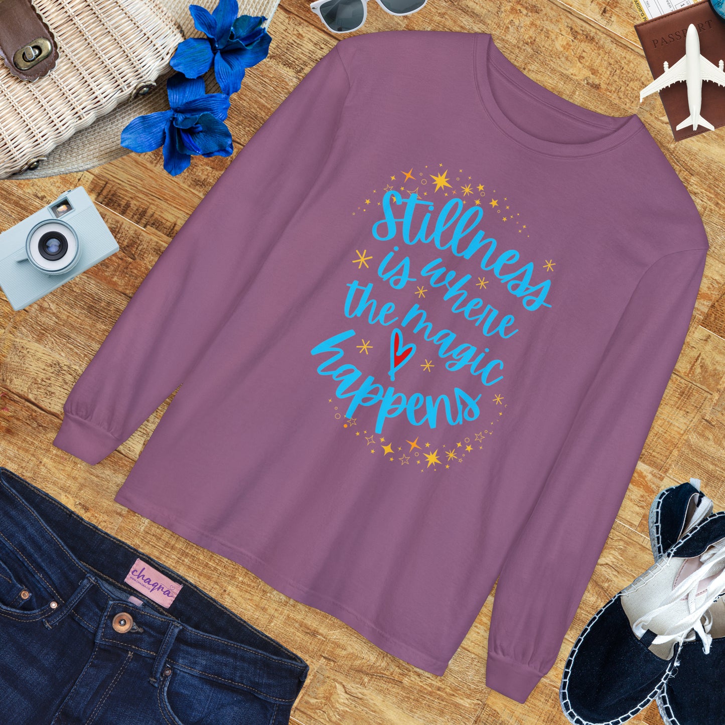 🌌Stillness Is Where the Magic Happens - Meditative Long Sleeve Tee