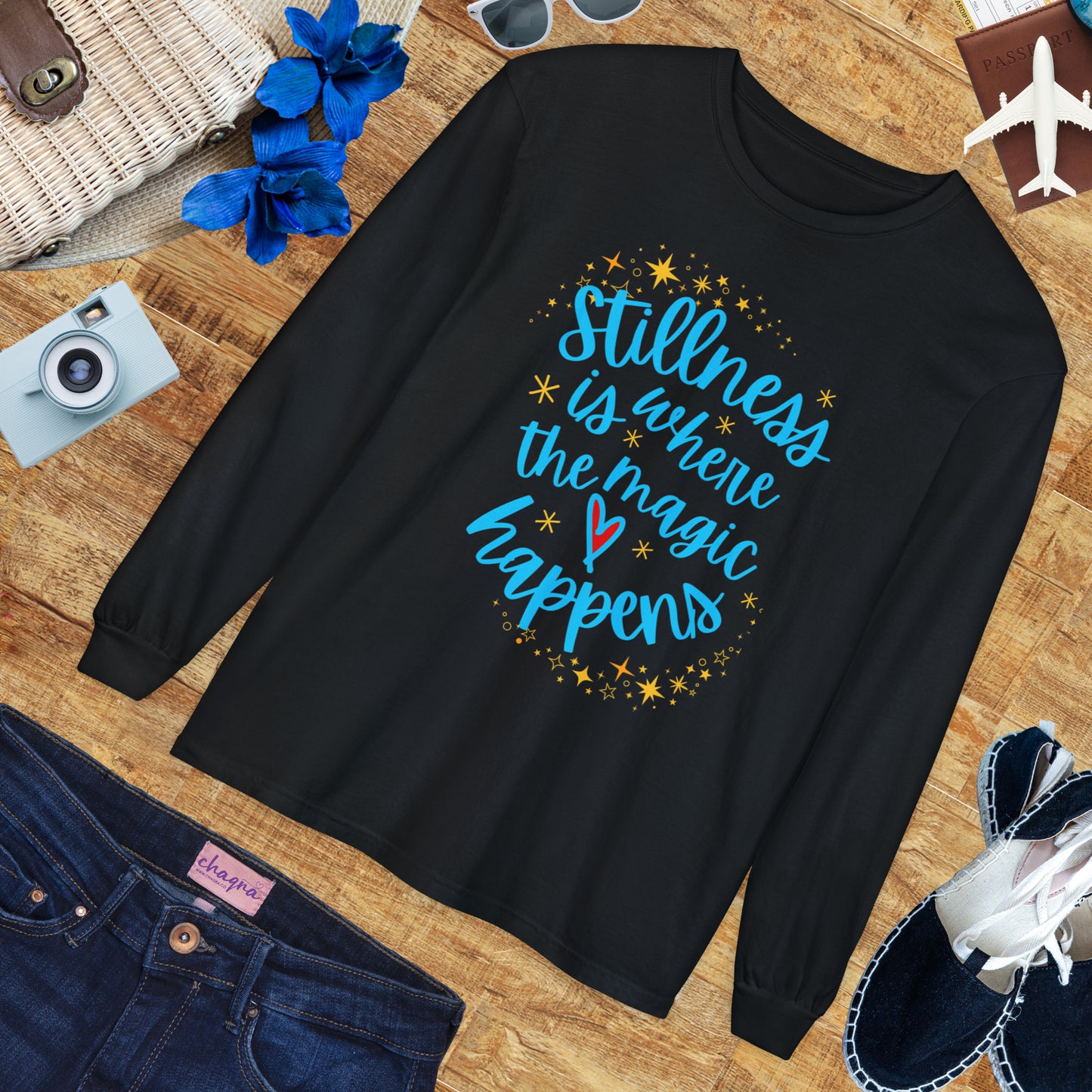 🌌Stillness Is Where the Magic Happens - Meditative Long Sleeve Tee
