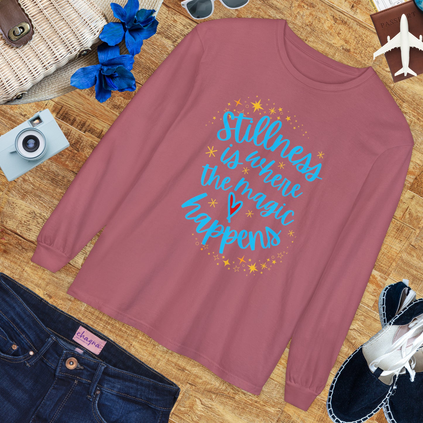 🌌Stillness Is Where the Magic Happens - Meditative Long Sleeve Tee