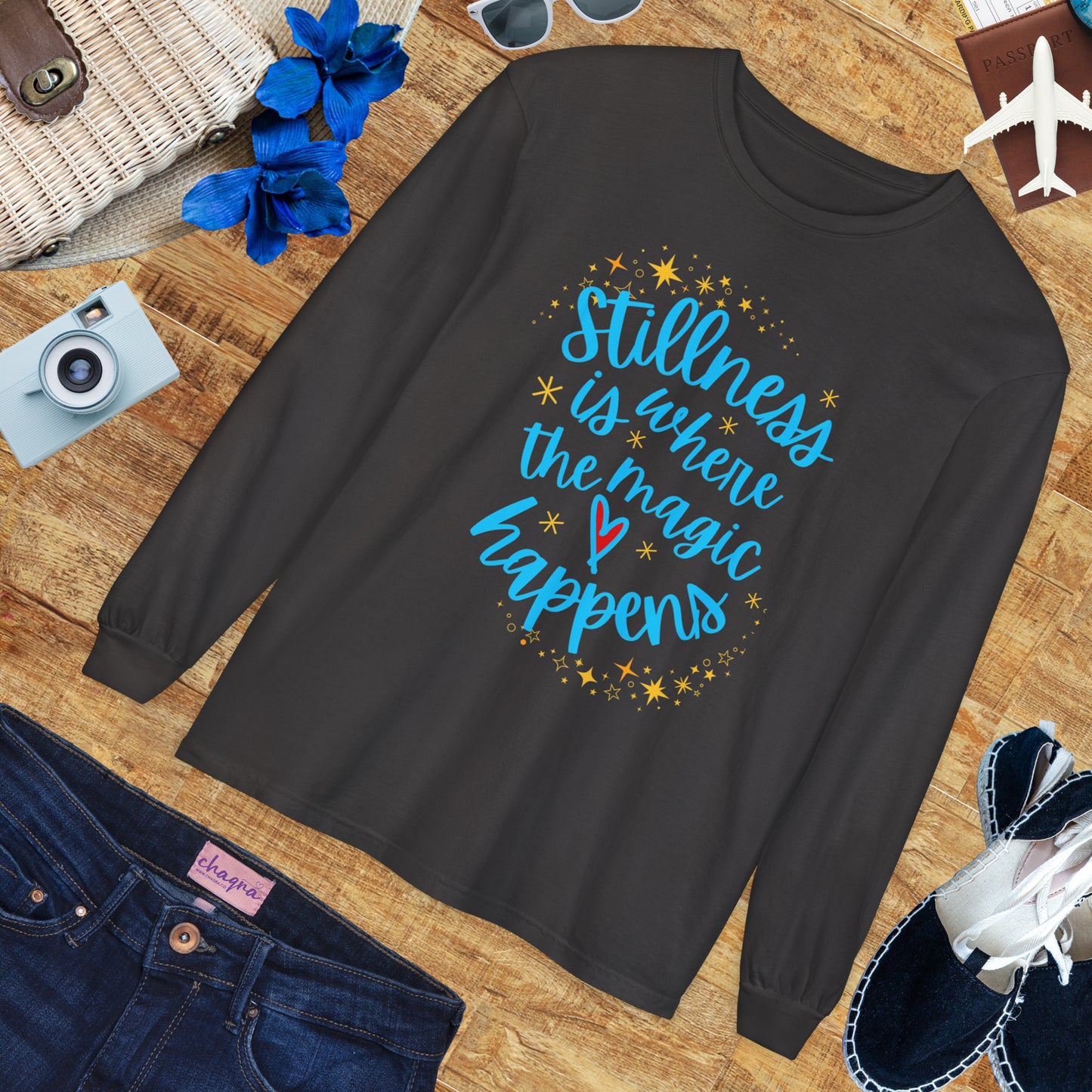 🌌Stillness Is Where the Magic Happens - Meditative Long Sleeve Tee