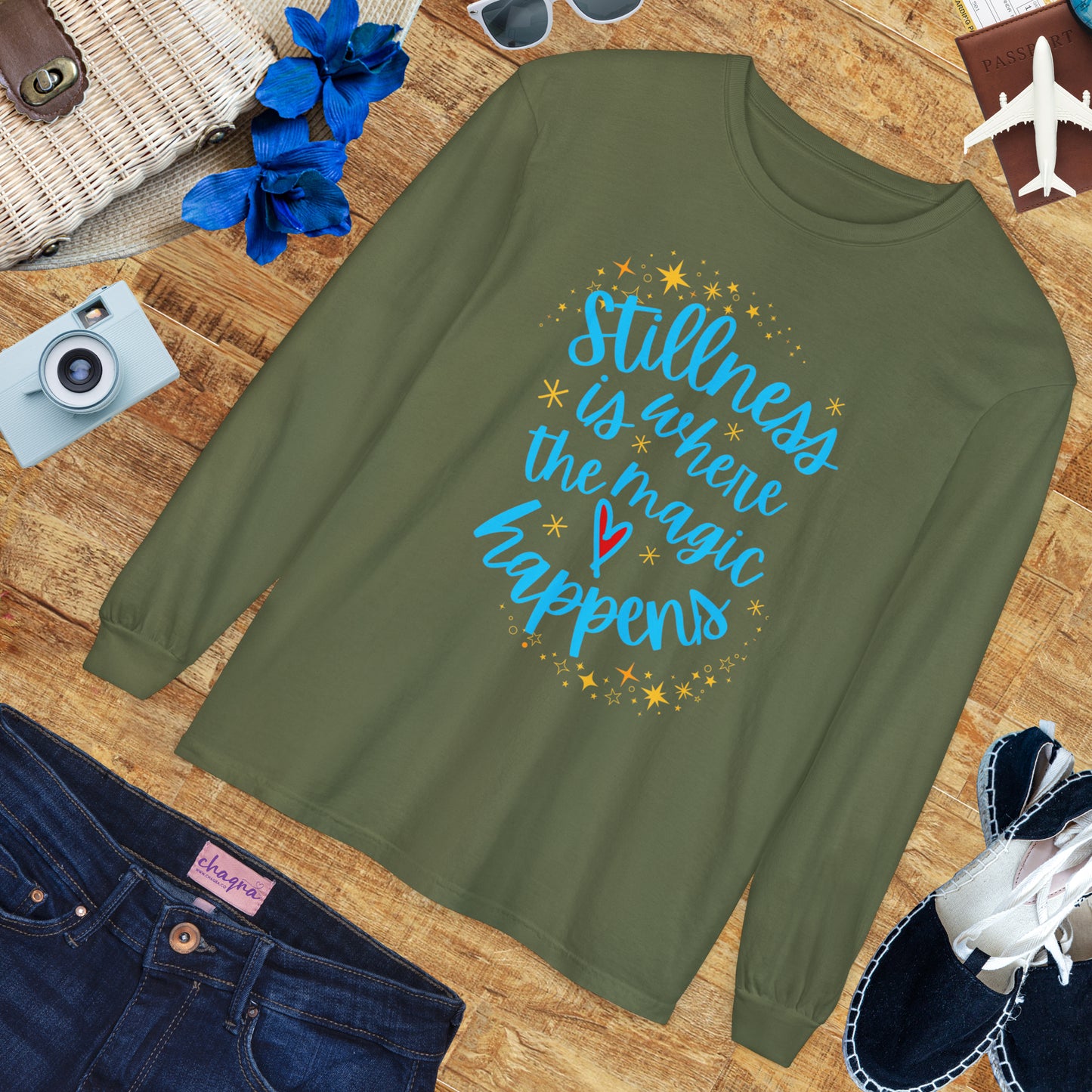 🌌Stillness Is Where the Magic Happens - Meditative Long Sleeve Tee