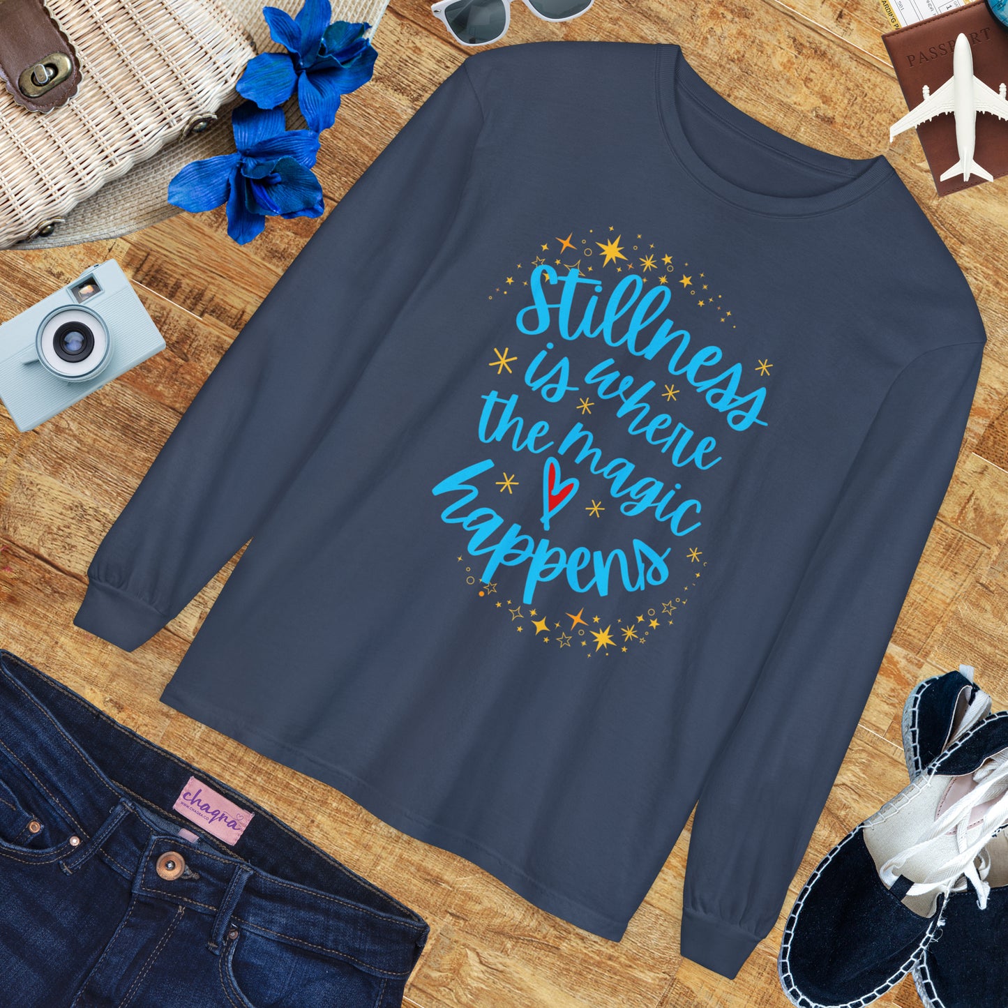 🌌Stillness Is Where the Magic Happens - Meditative Long Sleeve Tee