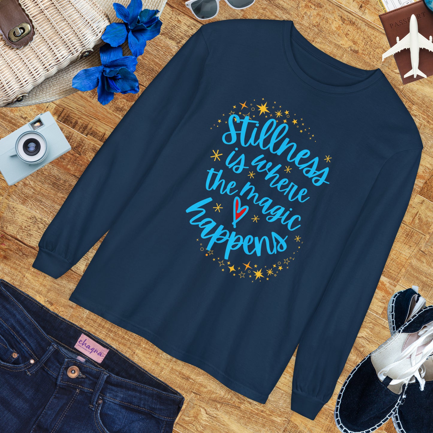 🌌Stillness Is Where the Magic Happens - Meditative Long Sleeve Tee