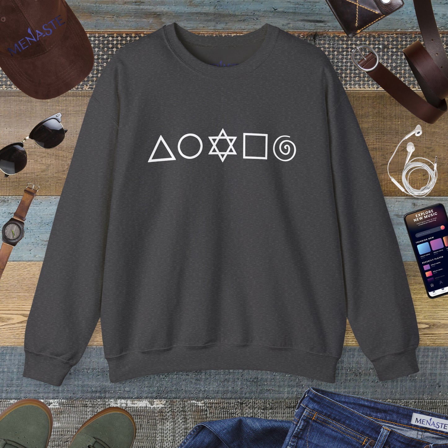 🜂🌑🜁 Menaste "THE FIVE ELEMENTS" — Signature Crewneck Sweatshirt