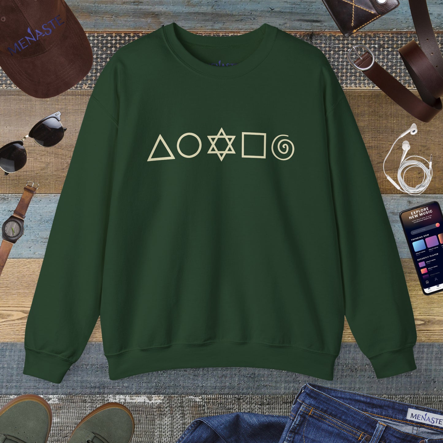 🜂🌑🜁 Menaste "THE FIVE ELEMENTS" — Signature Crewneck Sweatshirt