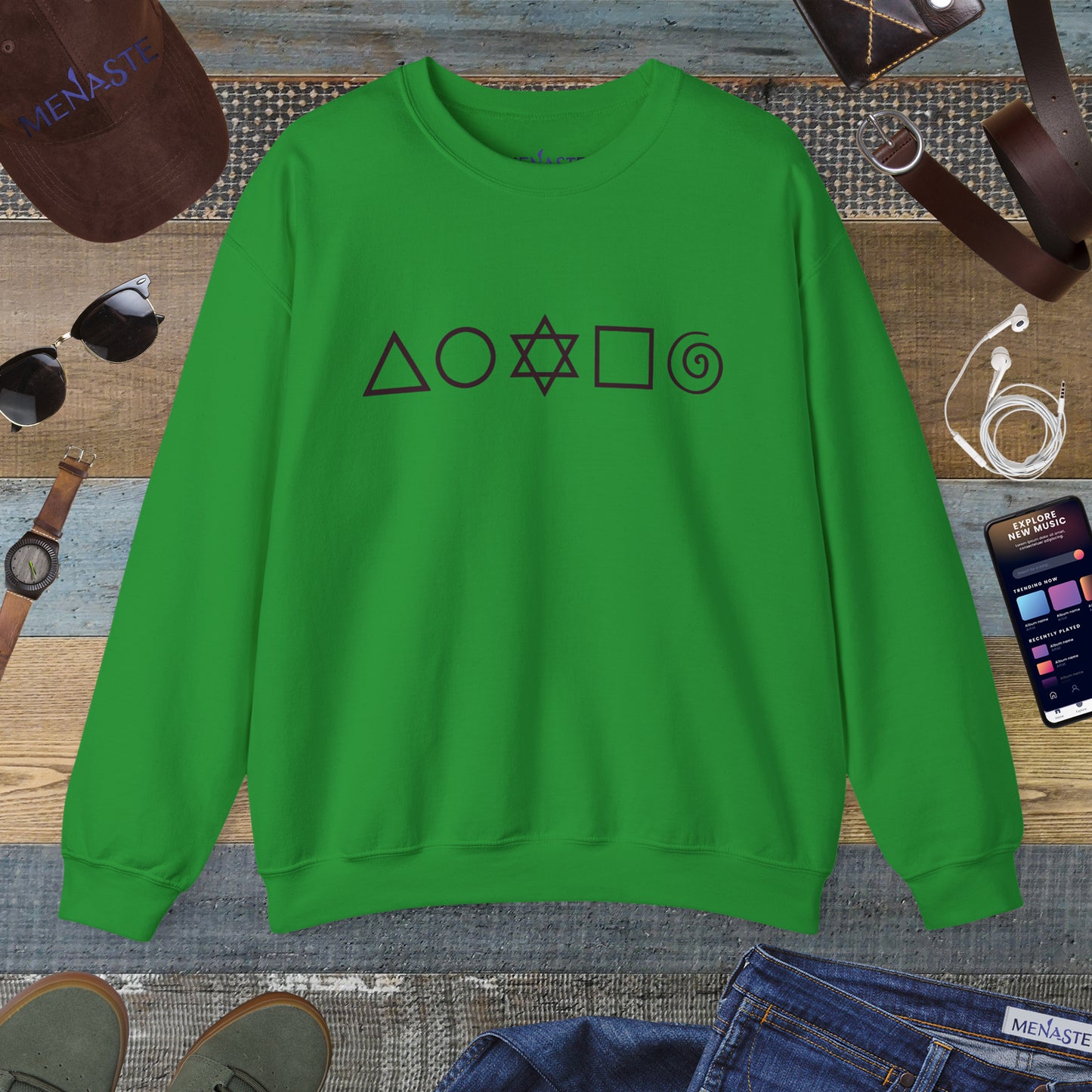 🜂🌑🜁 Menaste "THE FIVE ELEMENTS" — Signature Crewneck Sweatshirt